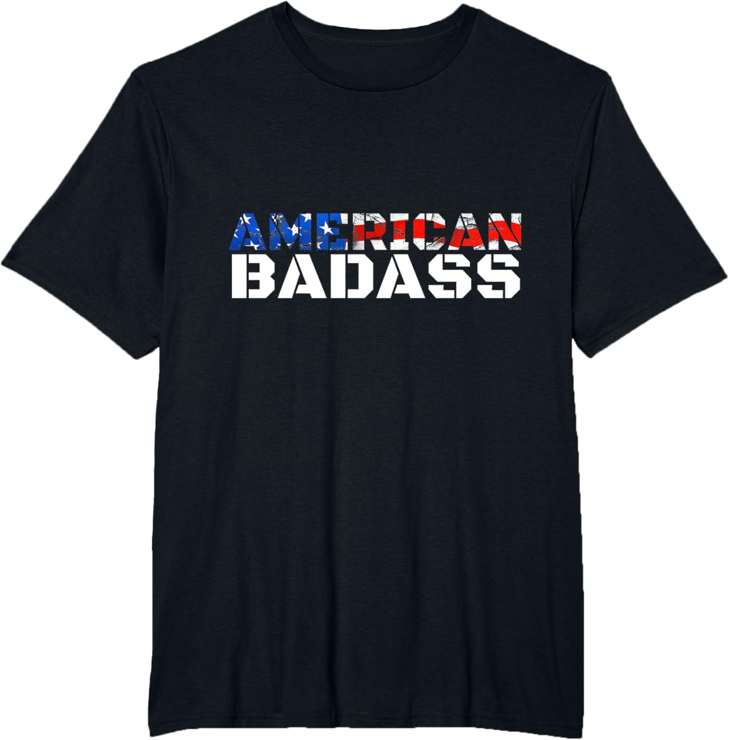 American Badass Usa Flag Patriotic Distressed T-shirt