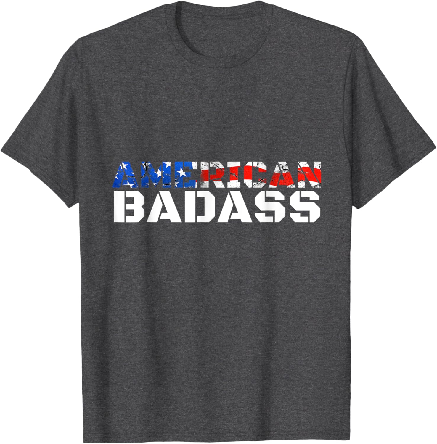 American Badass Usa Flag Patriotic Distressed T-shirt