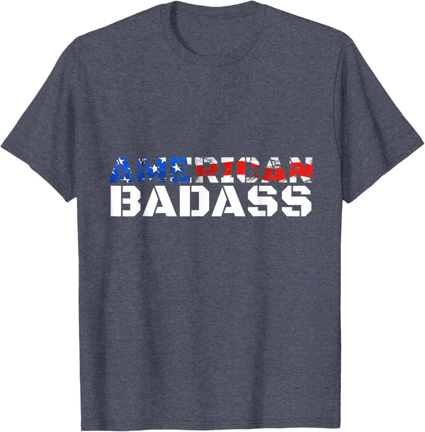 American Badass Usa Flag Patriotic Distressed T-shirt