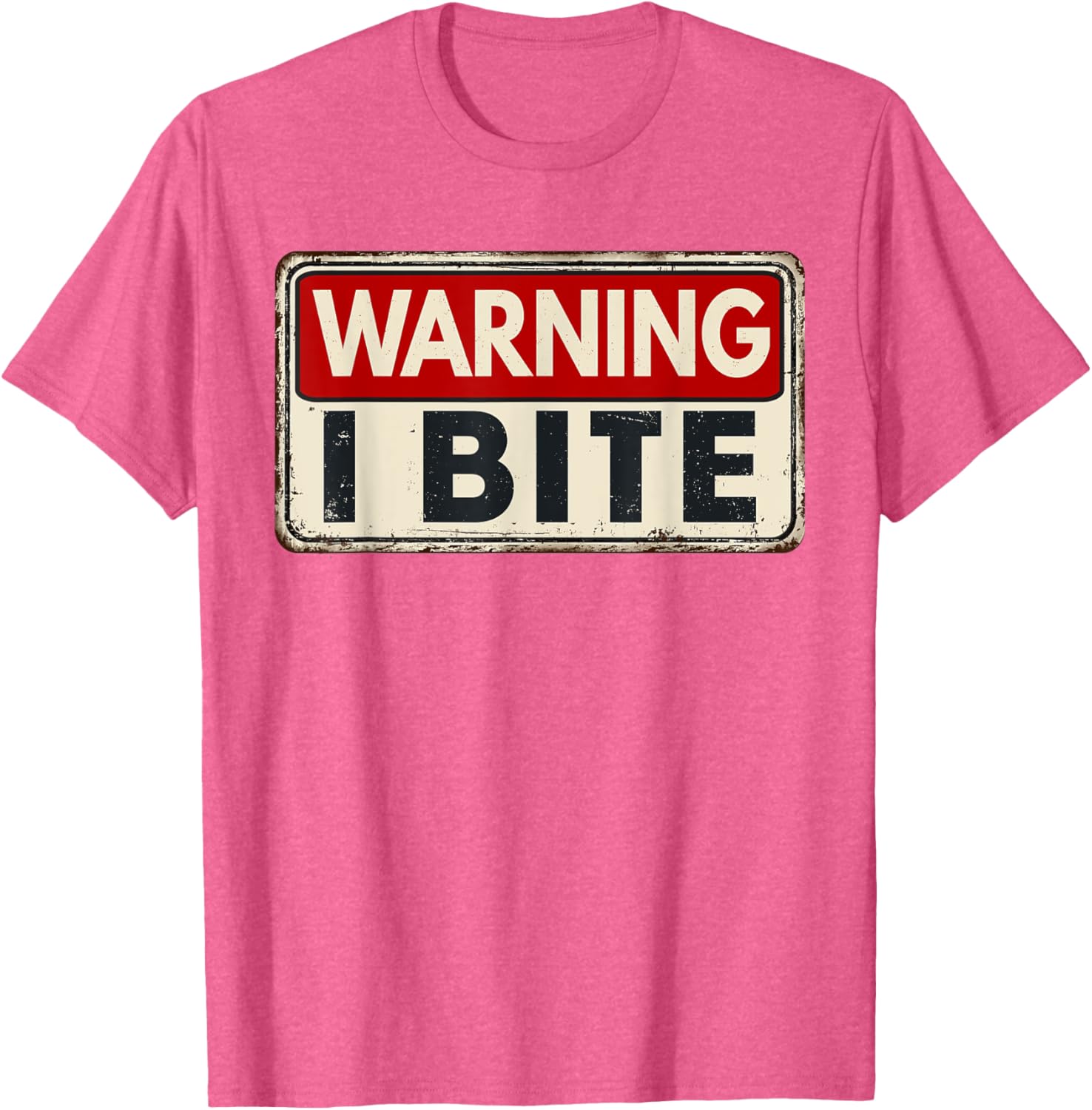 Warning I Bite T-shirt Small Black