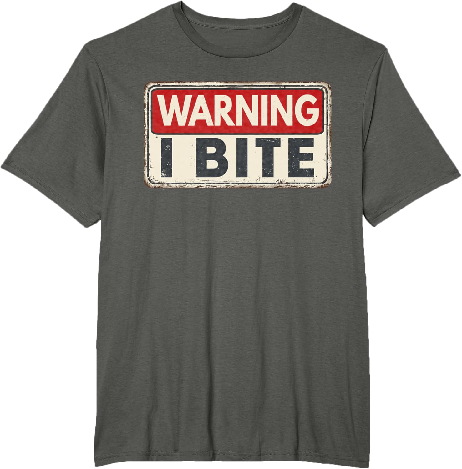 Warning I Bite T-shirt Small Black