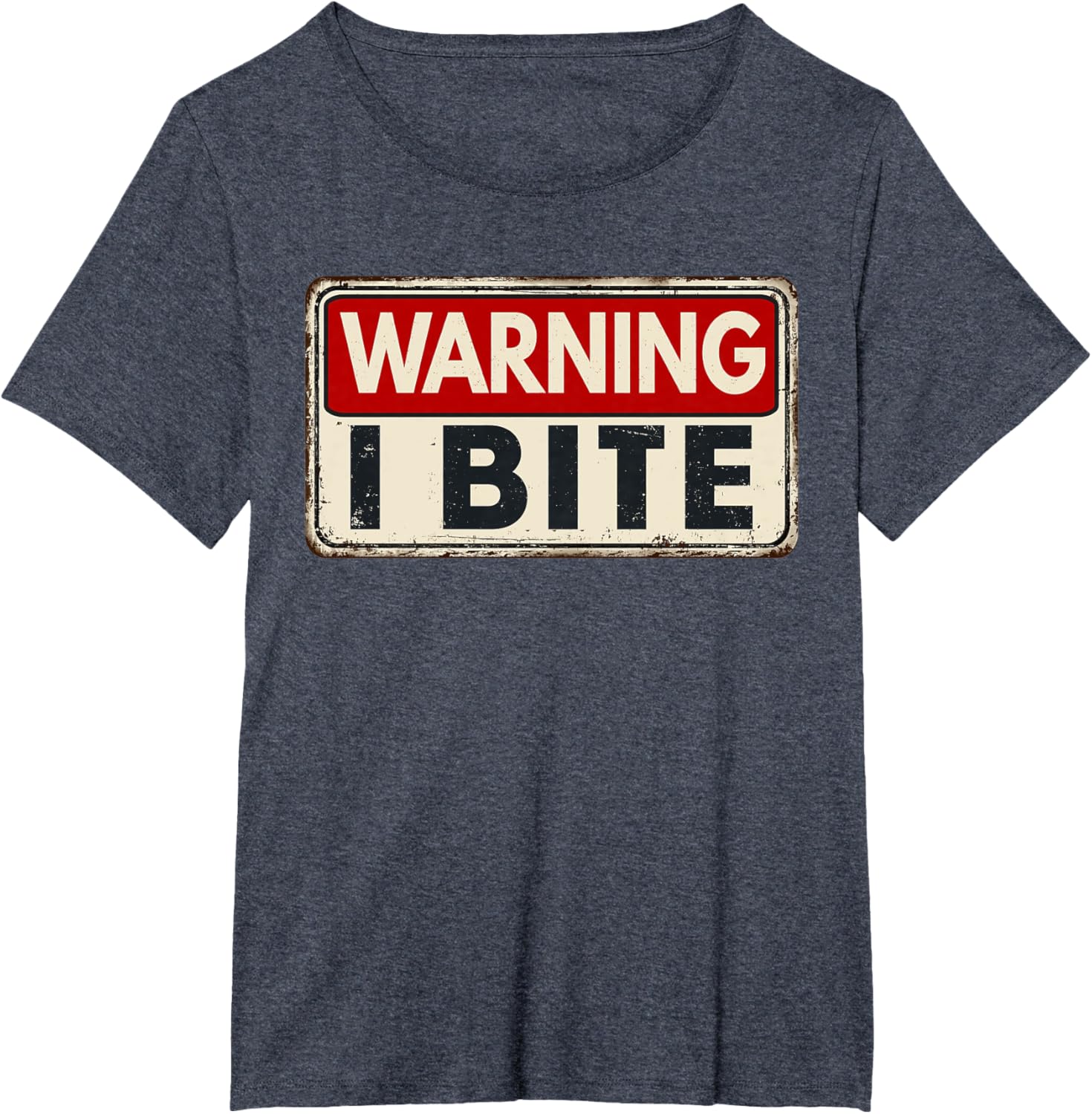 Warning I Bite T-shirt Small Black