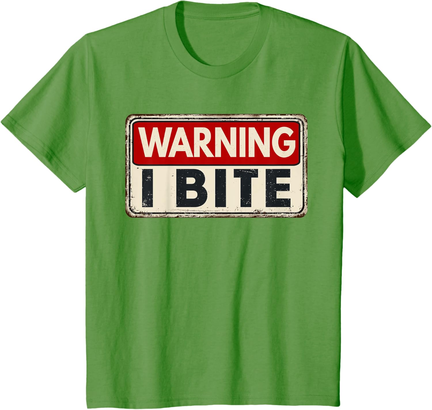 Warning I Bite T-shirt Small Black
