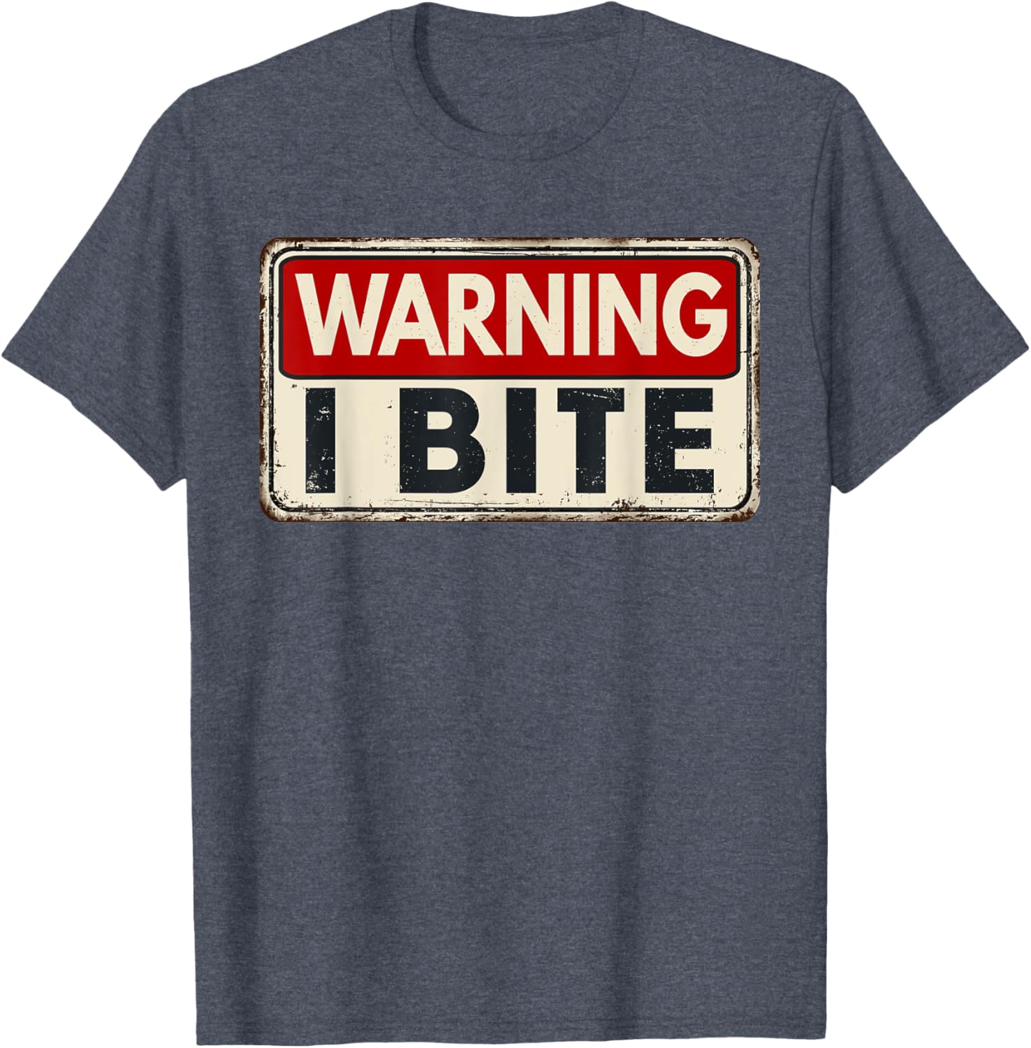 Warning I Bite T-shirt Small Black