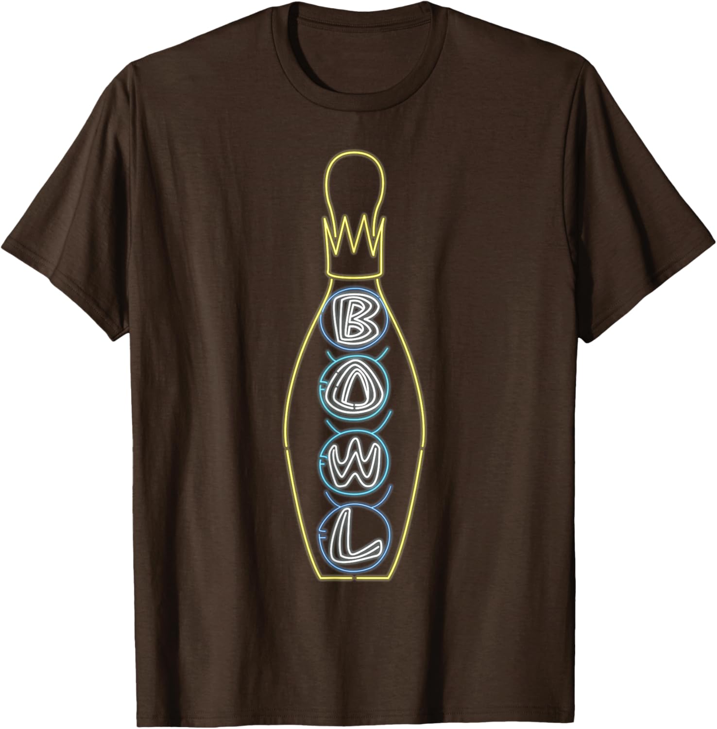 Big Lebowski Retro Neon Crown Bowling Pin Graphic T-shirt T-shirt