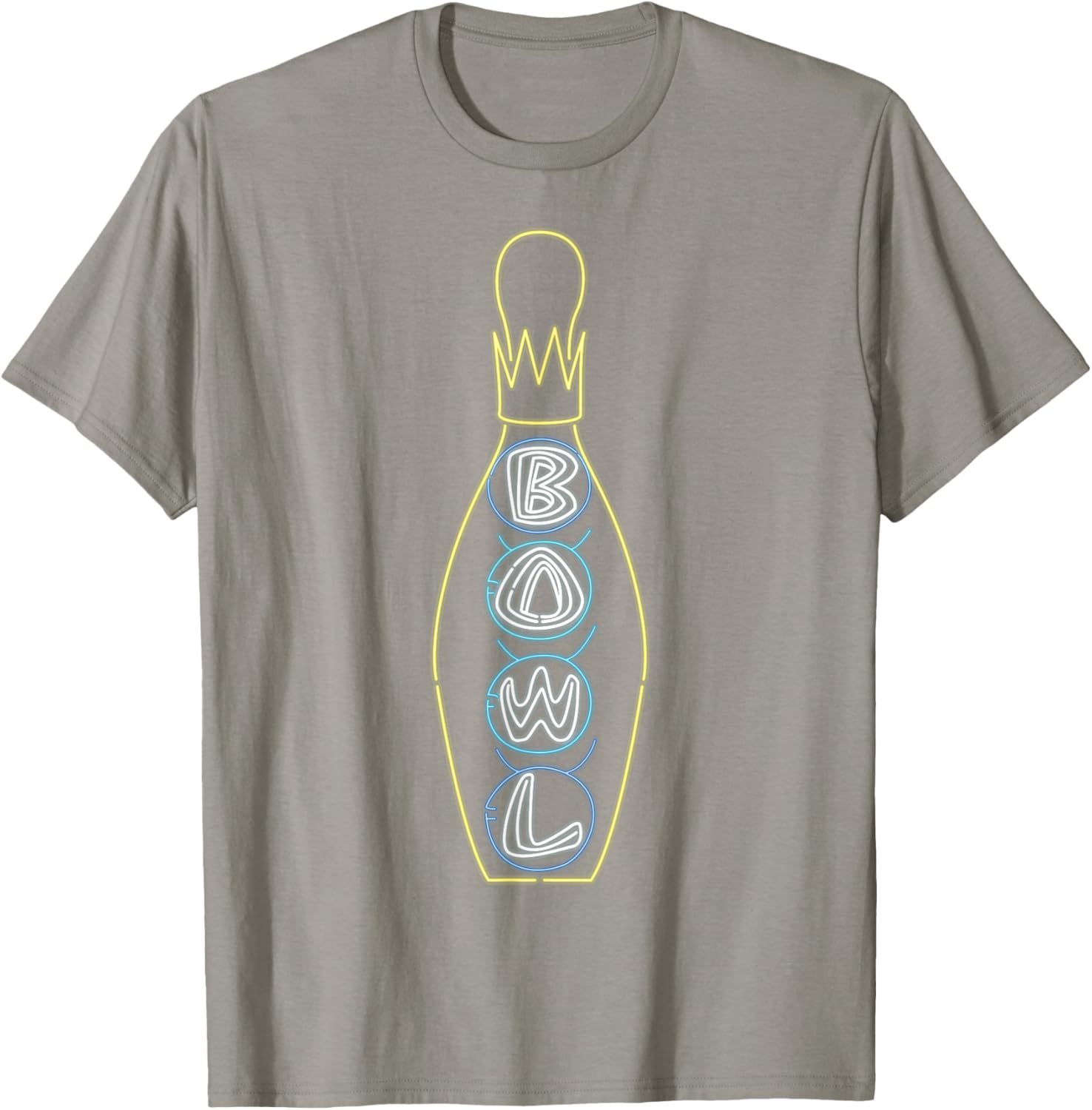Big Lebowski Retro Neon Crown Bowling Pin Graphic T-shirt T-shirt