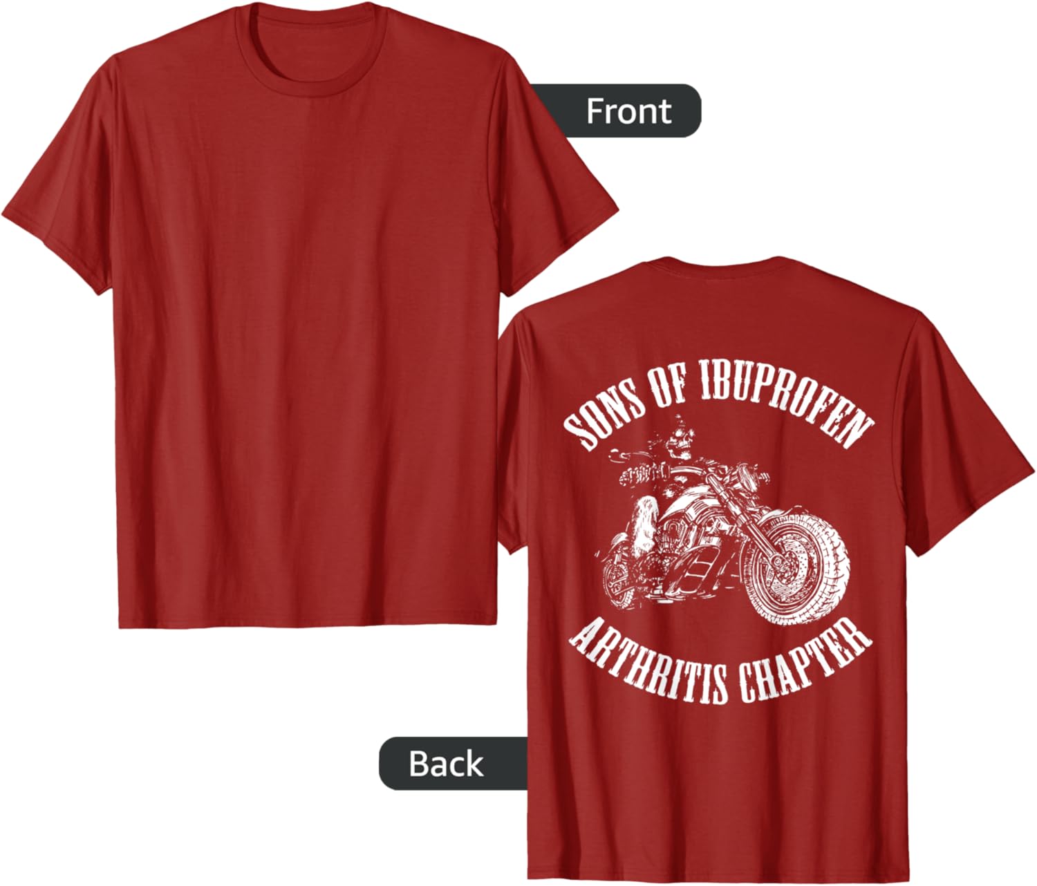 Arthritis Chapter Biker T-shirt Back T-shirt