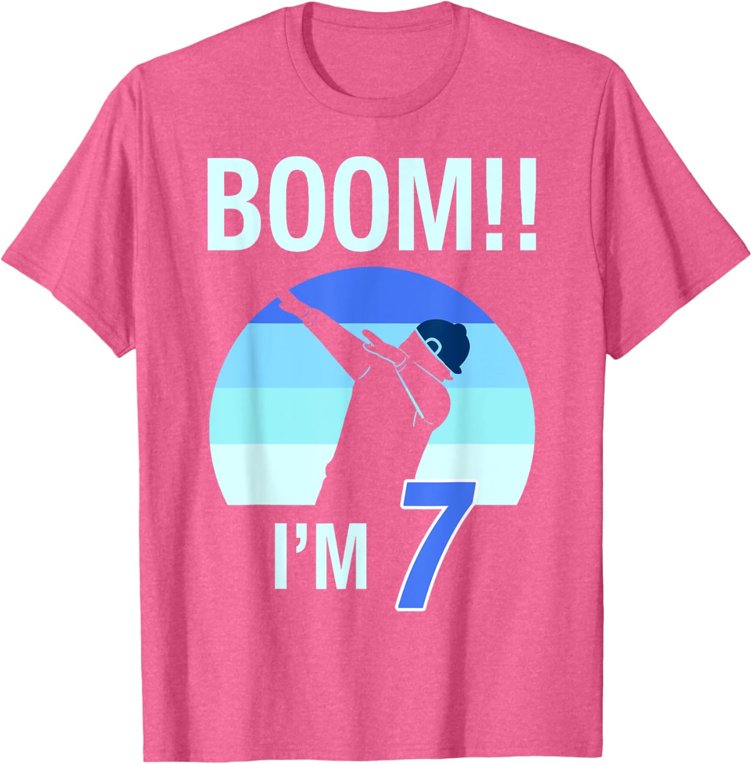 7 Years Birthday Boy Dabbing Retro Vintage T-shirt