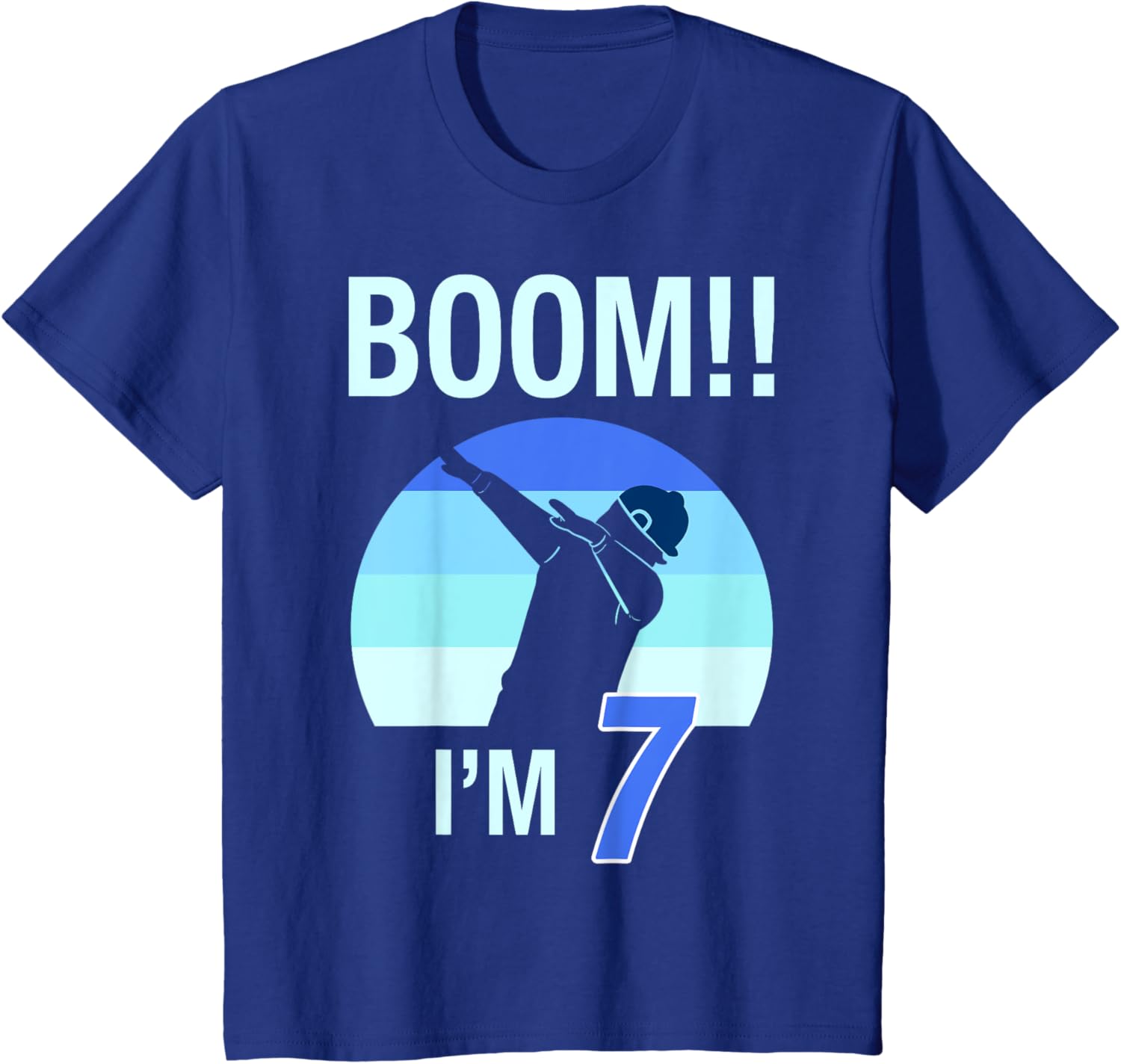 7 Years Birthday Boy Dabbing Retro Vintage T-shirt