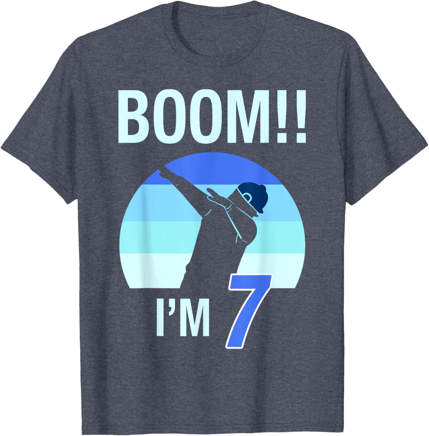 7 Years Birthday Boy Dabbing Retro Vintage T-shirt