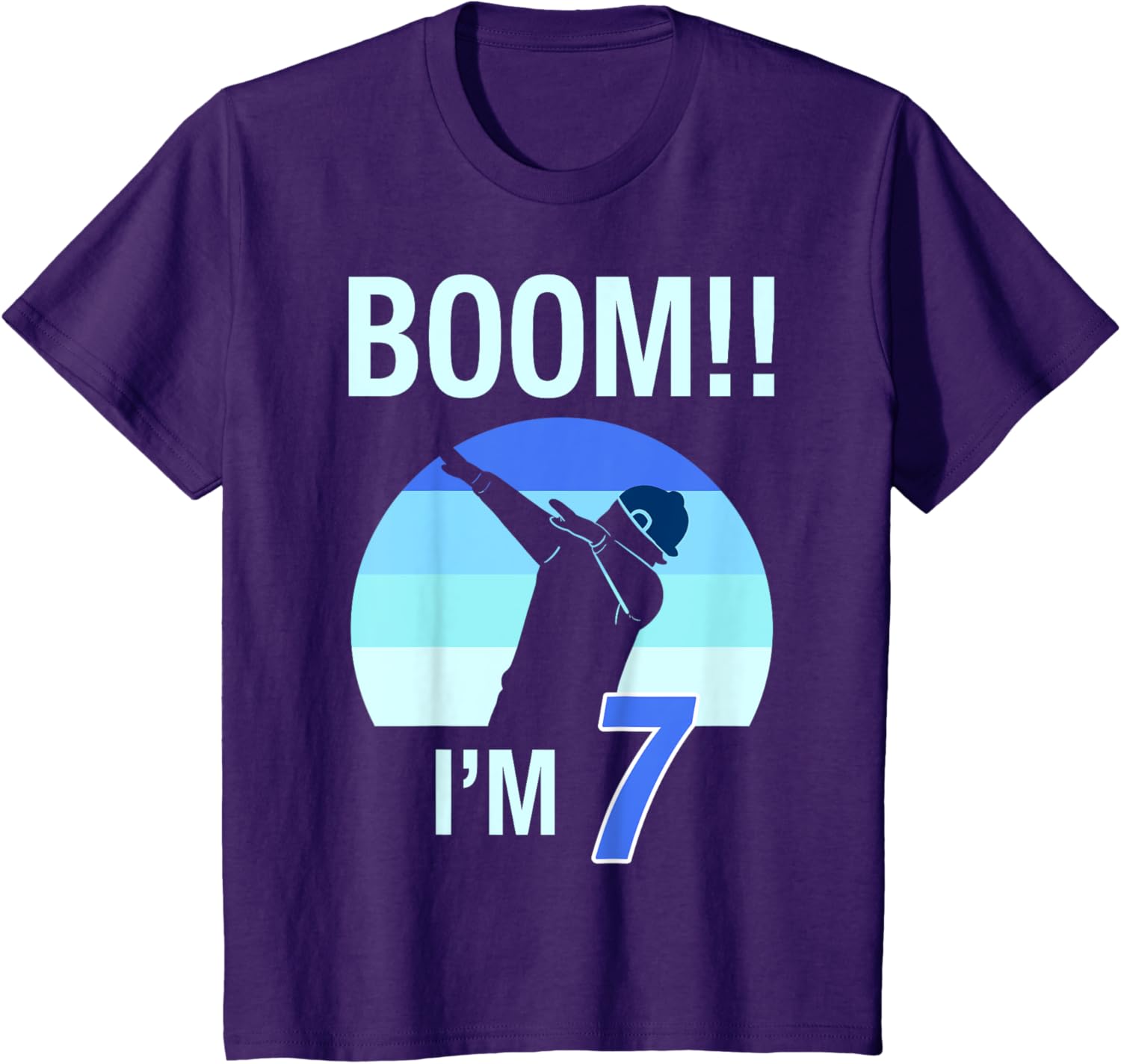 7 Years Birthday Boy Dabbing Retro Vintage T-shirt