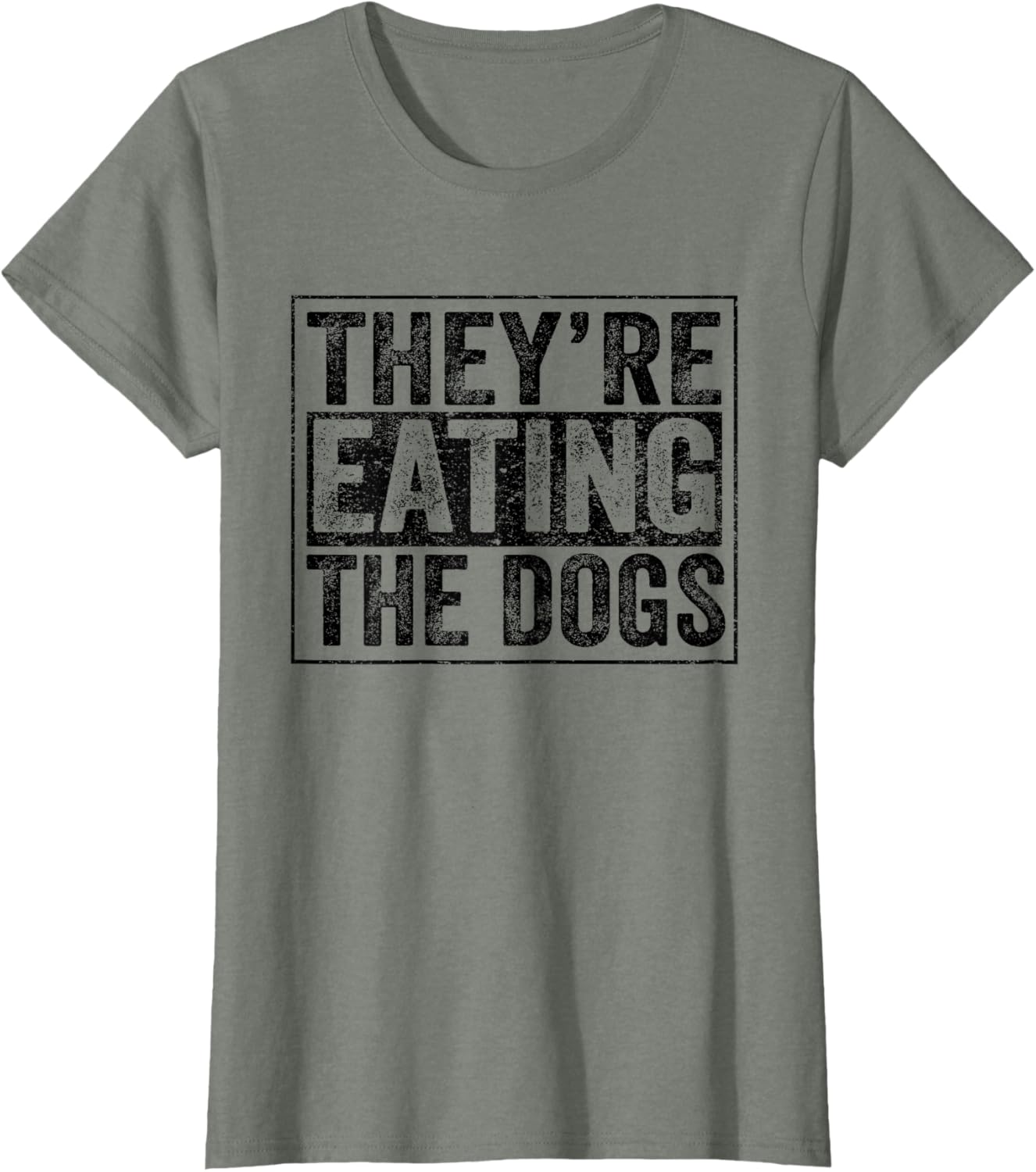 They're Eating The Dogs Presidential Debate 2024 Unisex-adults T-shirt Grey Small Modern Classic Dog Letter Print Short Sleeve