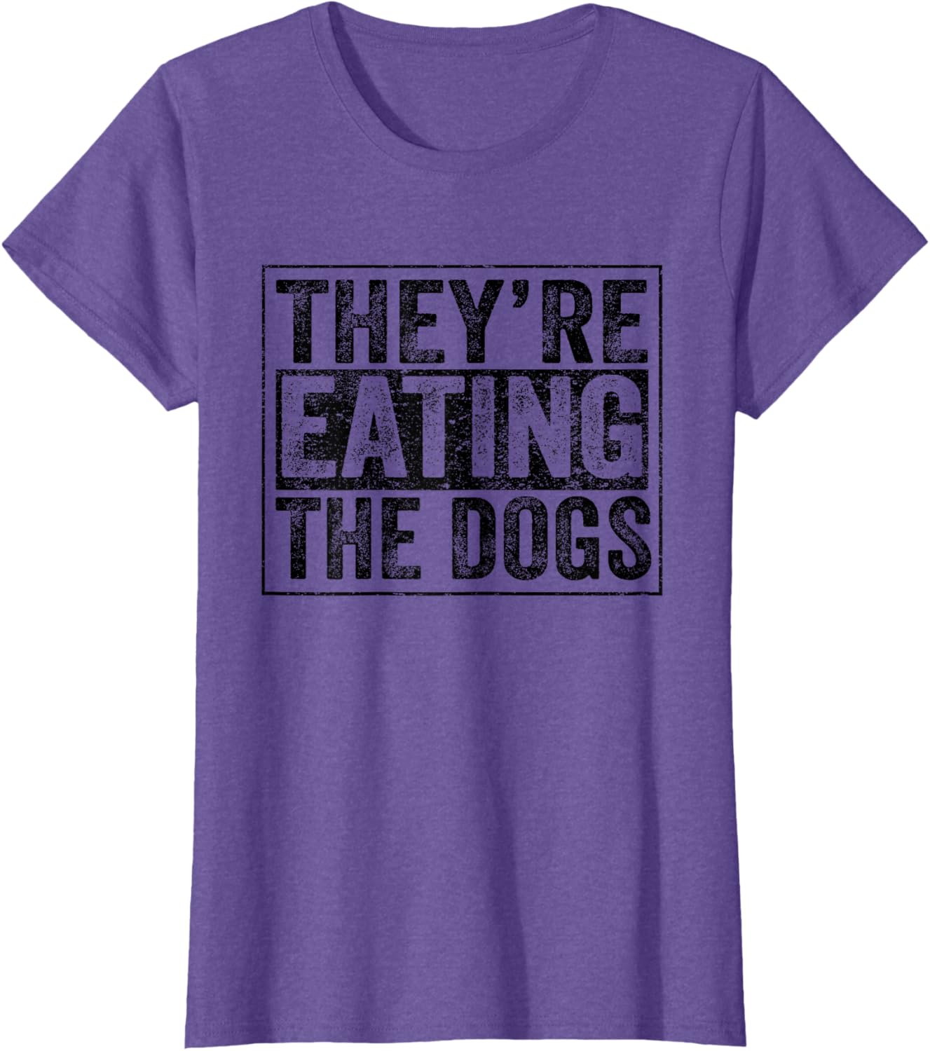 Theyre Eating The Dogs Presidential Debate 2024 Unisex-adults T-shirt Grey Small Modern Classic Dog Letter Print Short Sleeve