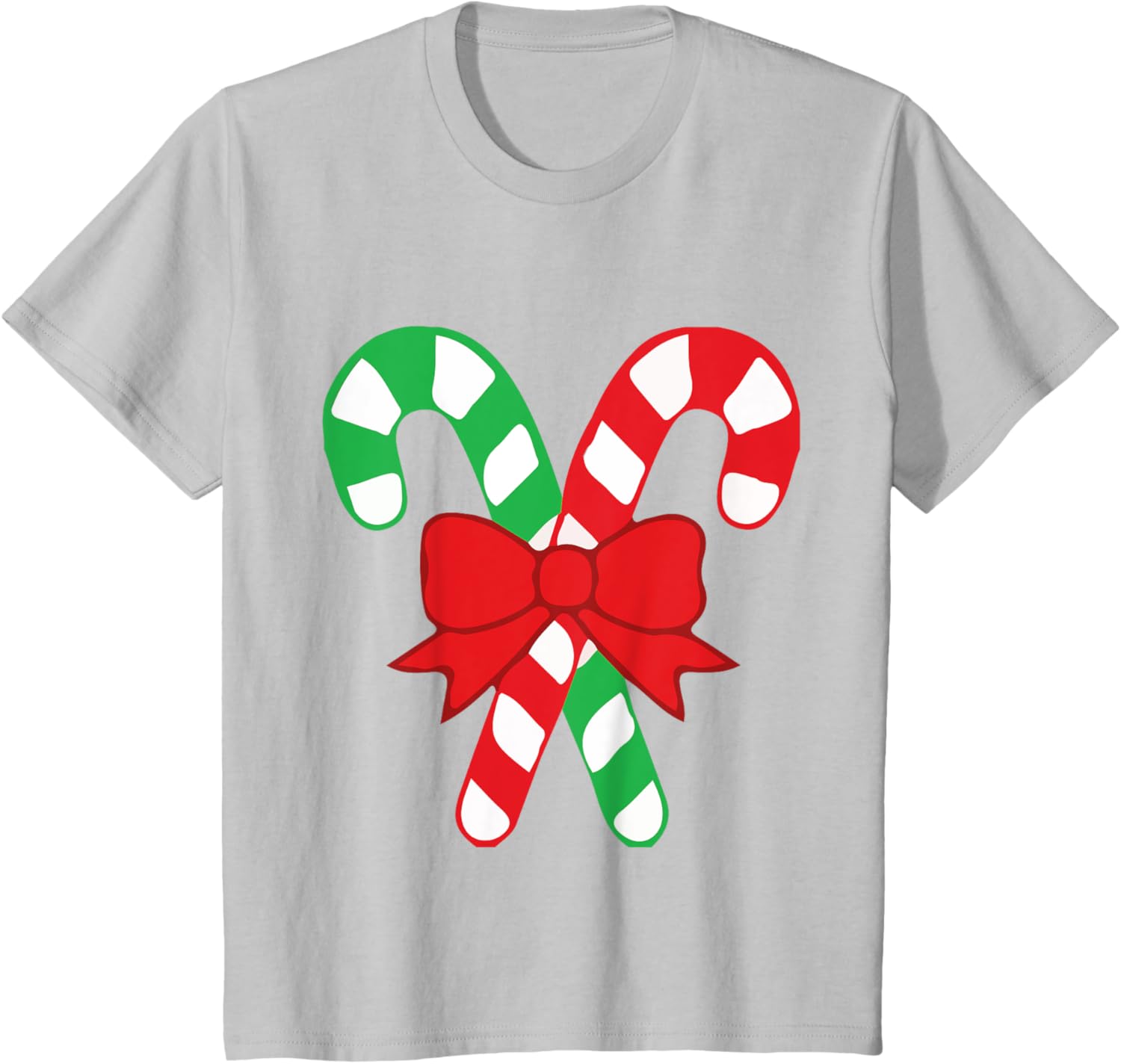 Candy Cane Christmas With Holiday Bow T-shirt