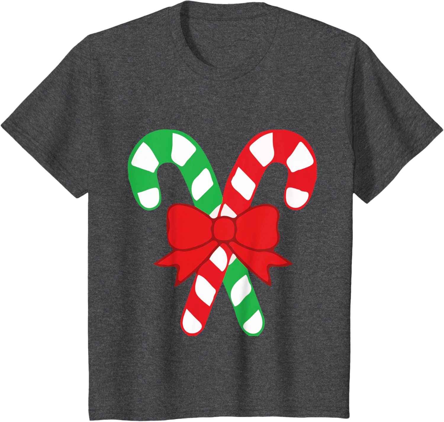 Candy Cane Christmas With Holiday Bow T-shirt