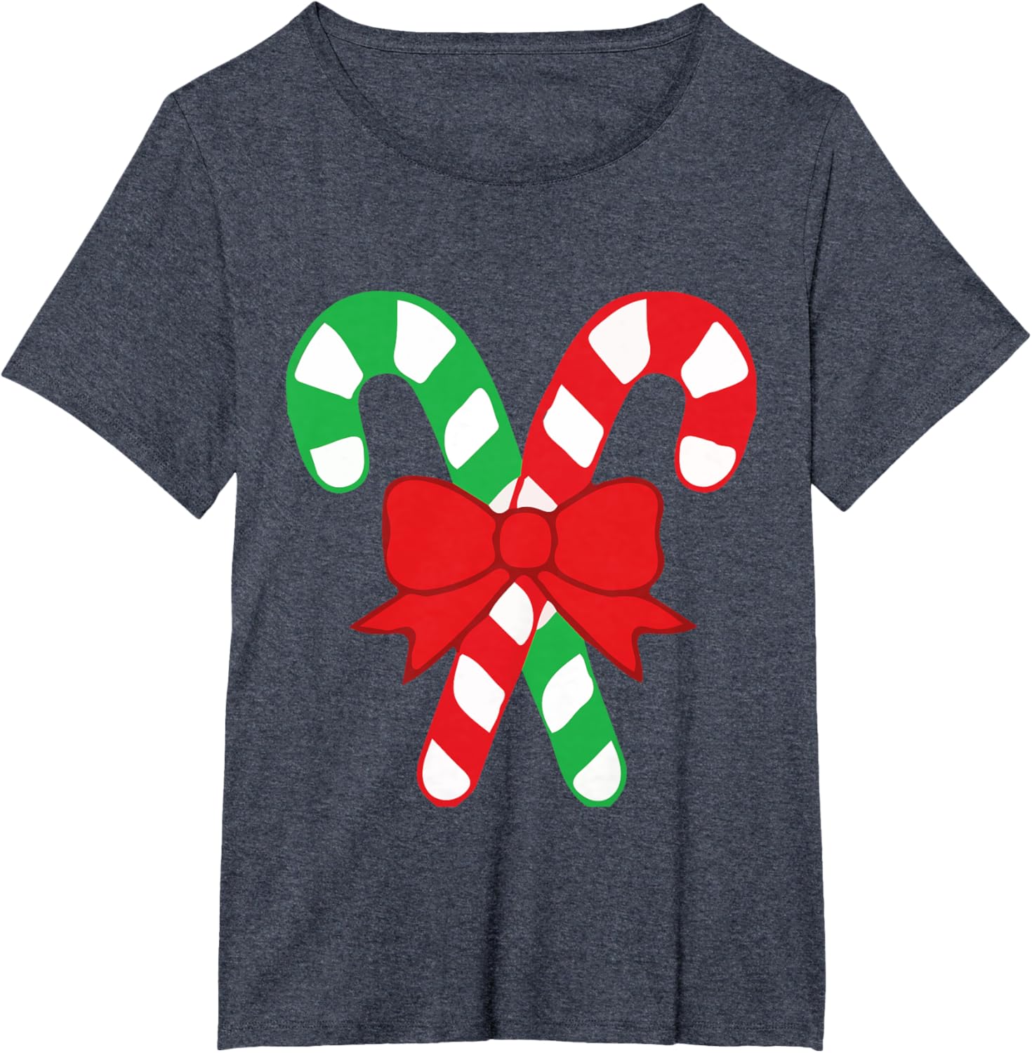 Candy Cane Christmas With Holiday Bow T-shirt