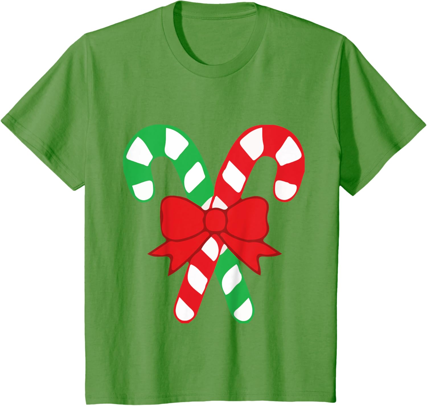 Candy Cane Christmas With Holiday Bow T-shirt
