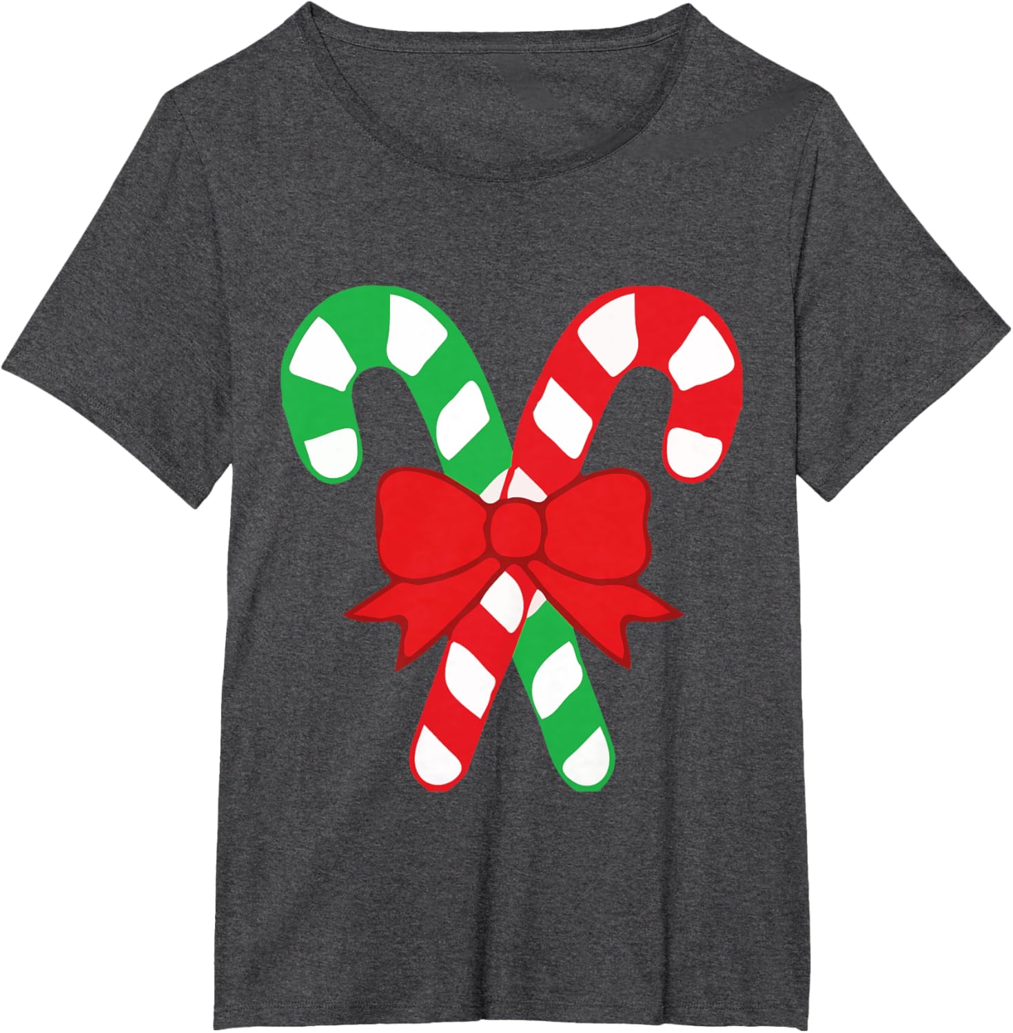 Candy Cane Christmas With Holiday Bow T-shirt
