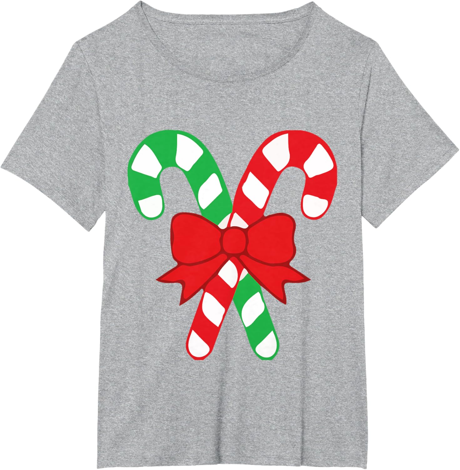 Candy Cane Christmas With Holiday Bow T-shirt