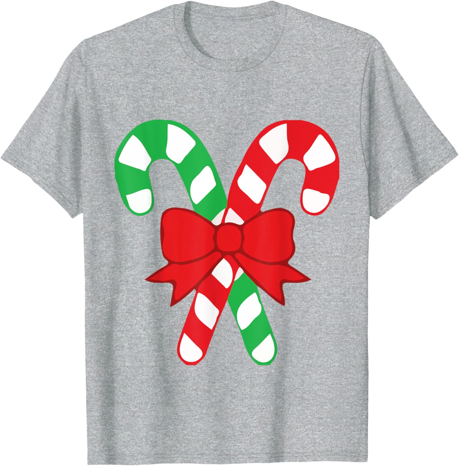 Candy Cane Christmas With Holiday Bow T-shirt