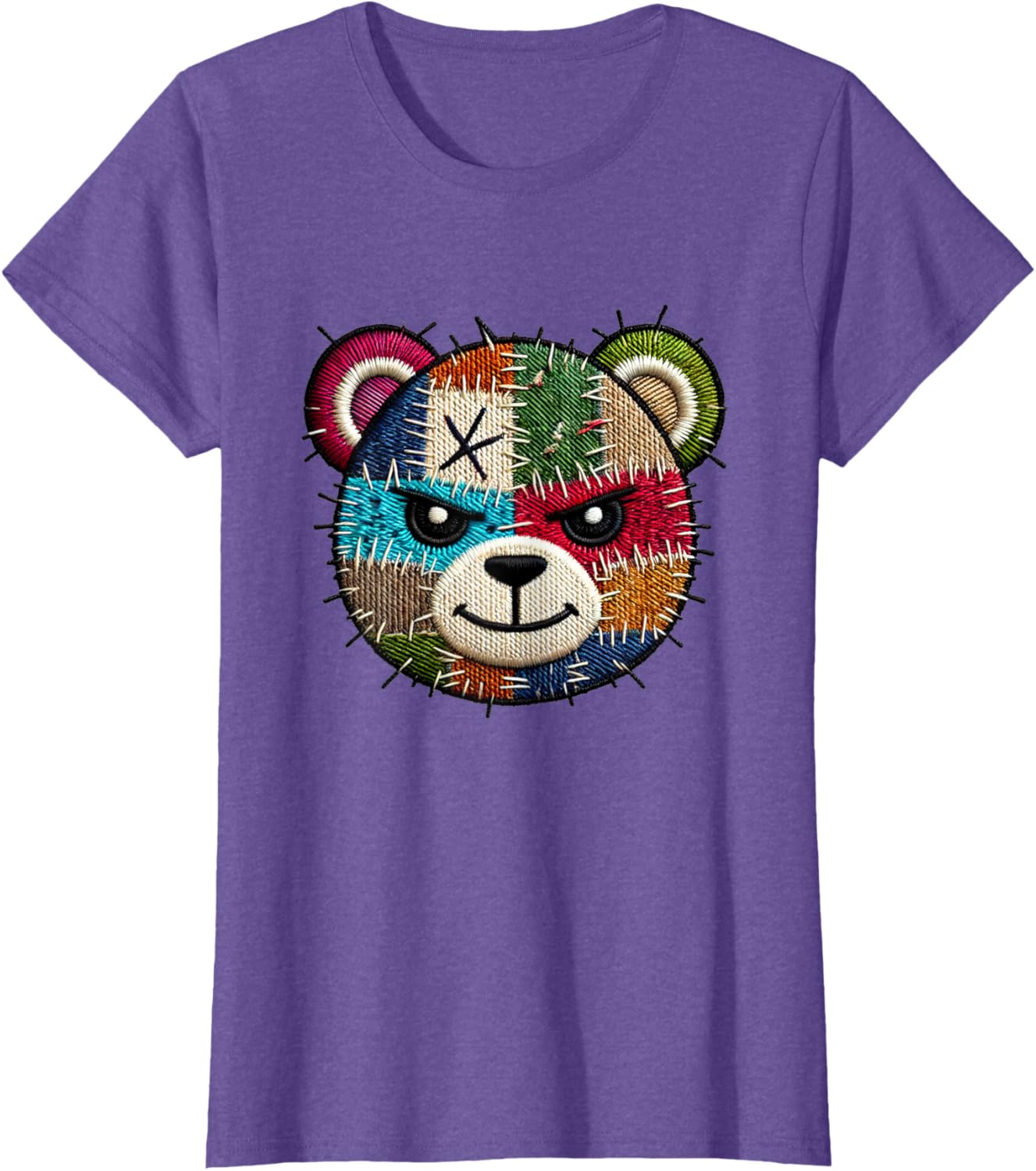 Rebel Teddy - Embroidered Style Grungy Teddy T-shirt