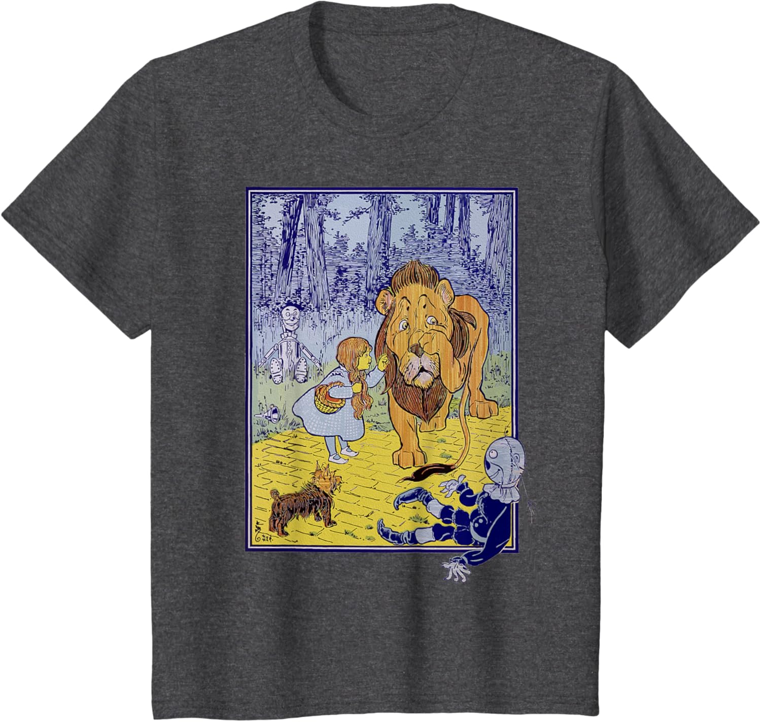 Vintage Wizard Of Oz Lion Scarecrow Tin Man Dorothy Toto T-shirt