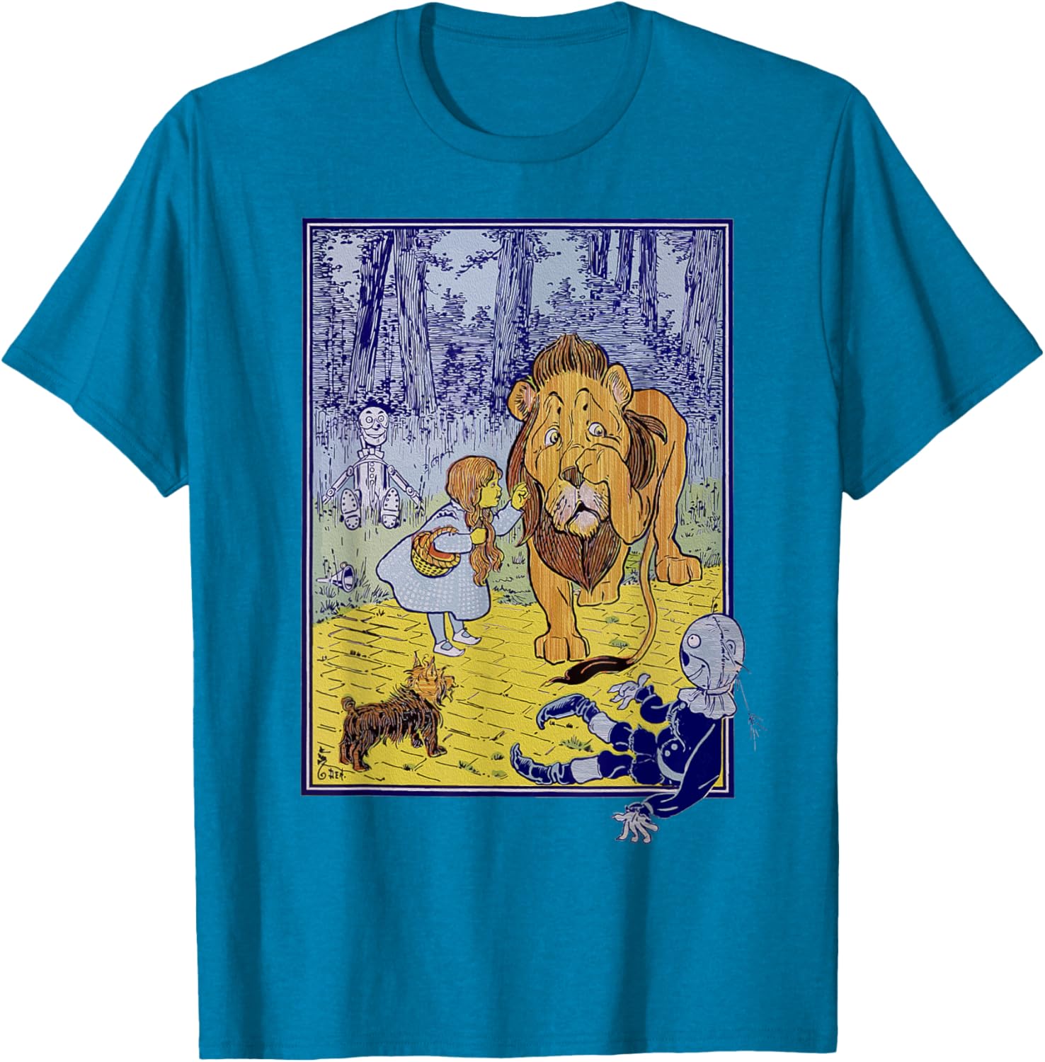 Vintage Wizard Of Oz Lion Scarecrow Tin Man Dorothy Toto T-shirt