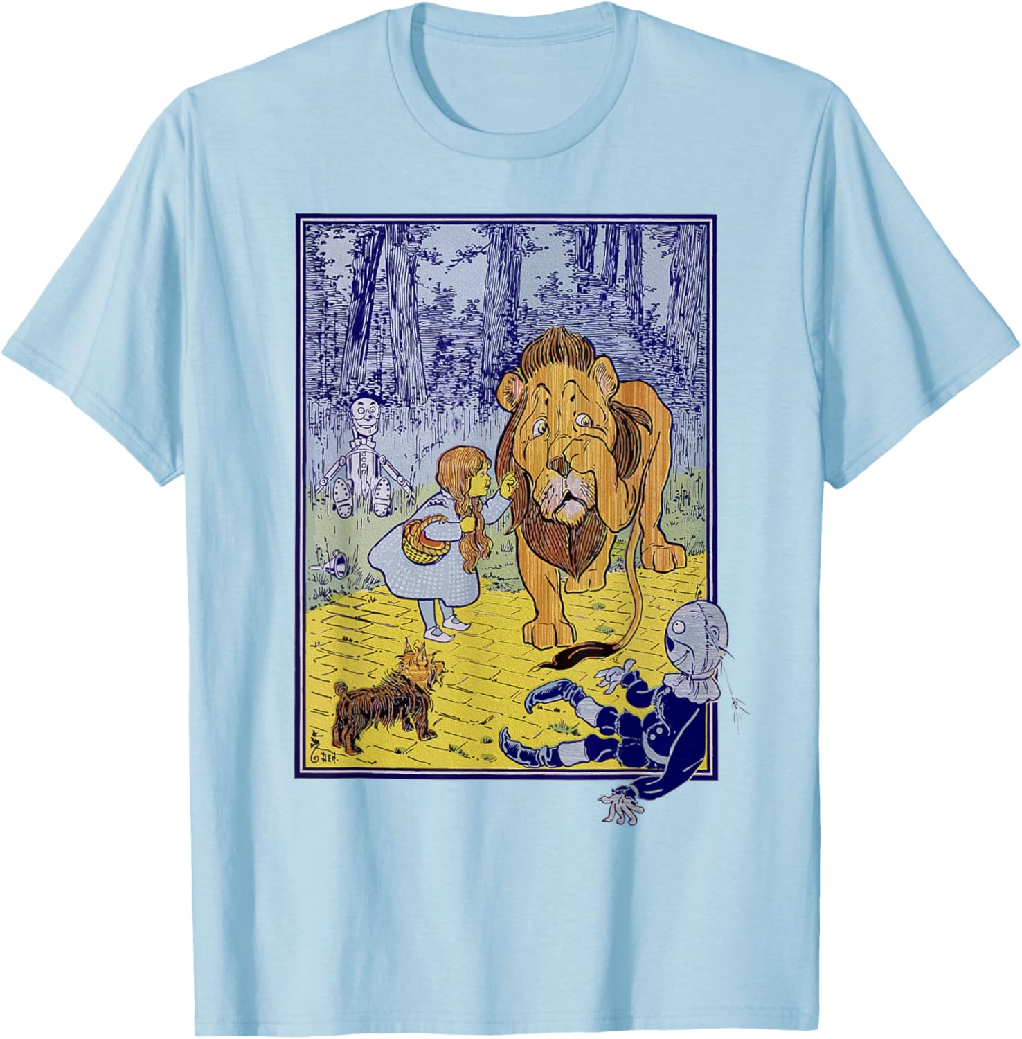 Vintage Wizard Of Oz Lion Scarecrow Tin Man Dorothy Toto T-shirt