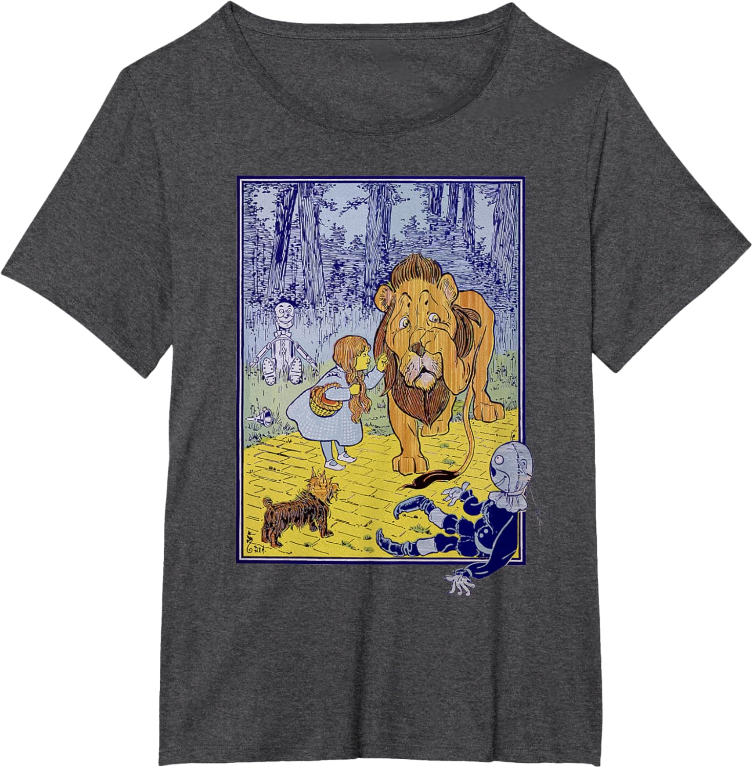 Vintage Wizard Of Oz Lion Scarecrow Tin Man Dorothy Toto T-shirt