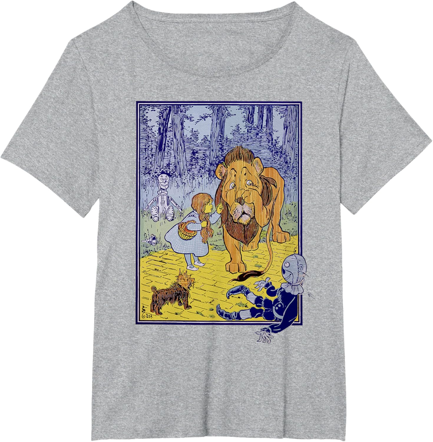 Vintage Wizard Of Oz Lion Scarecrow Tin Man Dorothy Toto T-shirt