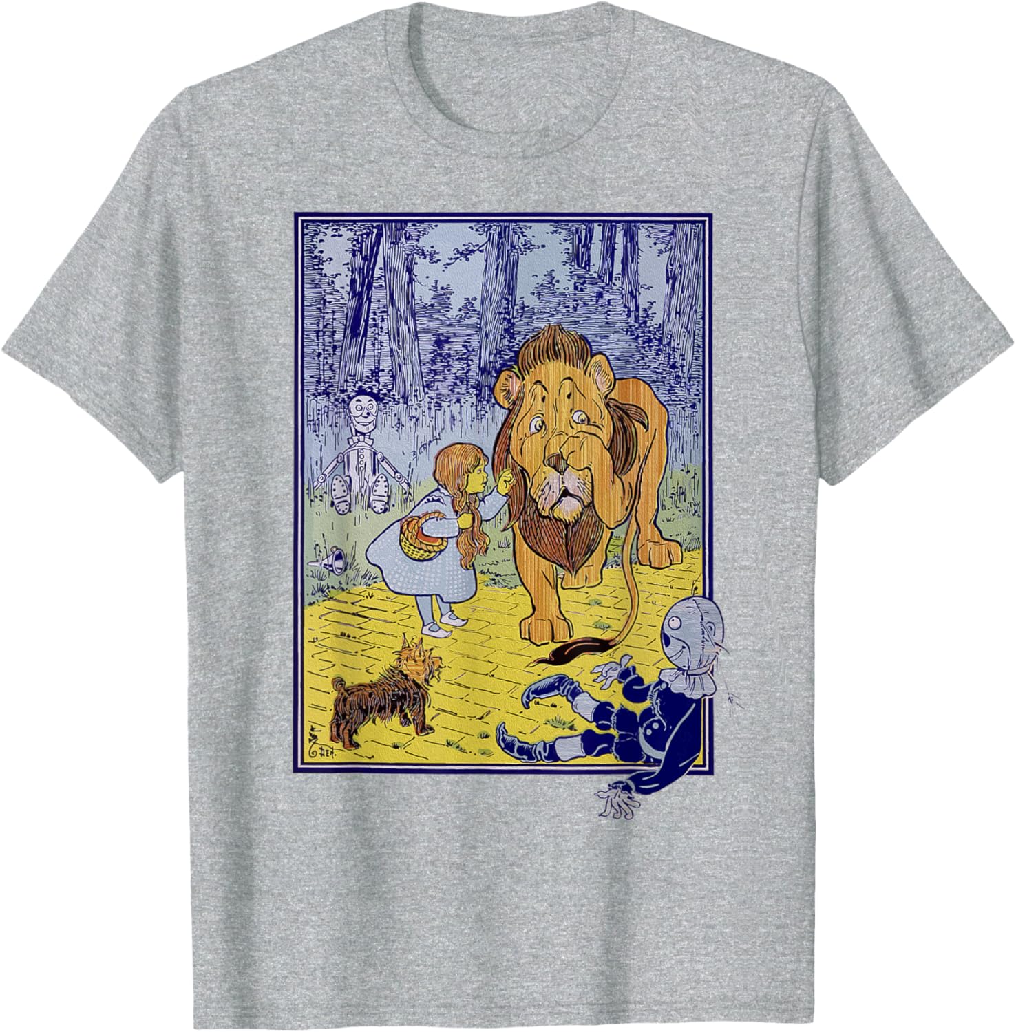 Vintage Wizard Of Oz Lion Scarecrow Tin Man Dorothy Toto T-shirt