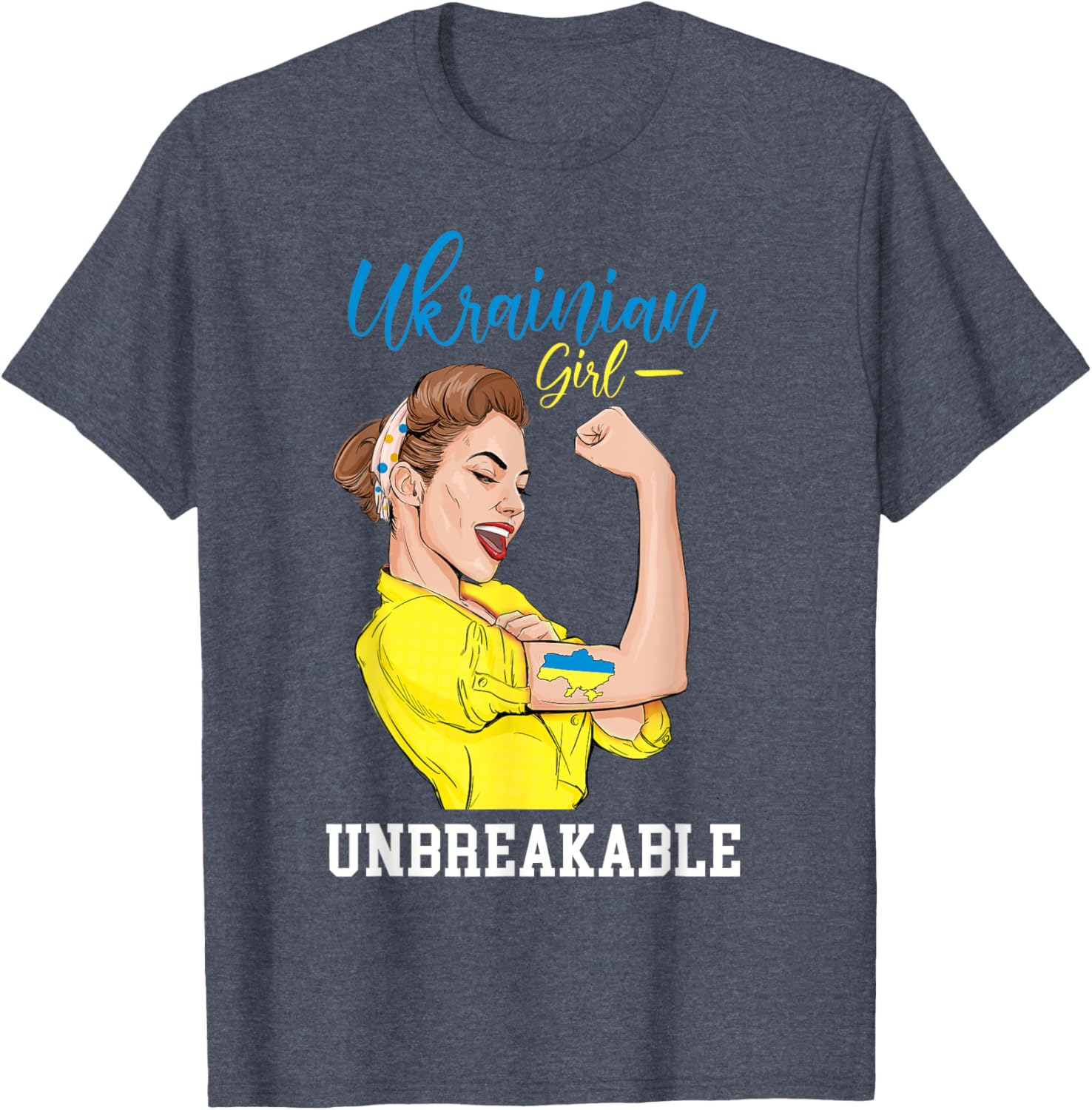 Ukraine Girl Ukrainian Girl Flag Messy Bun Ukraine Women T-shirt