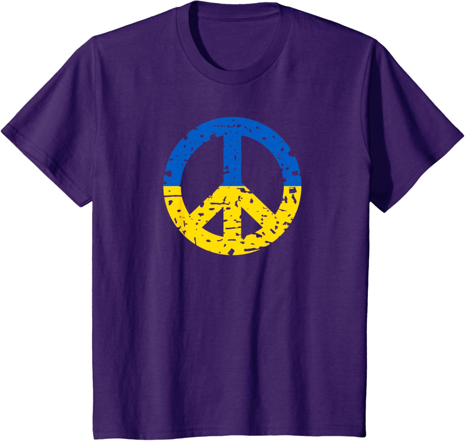 Ukraine Peace Sign Shirt Vintage Retro Ukrainian Flag Colors T-shirt