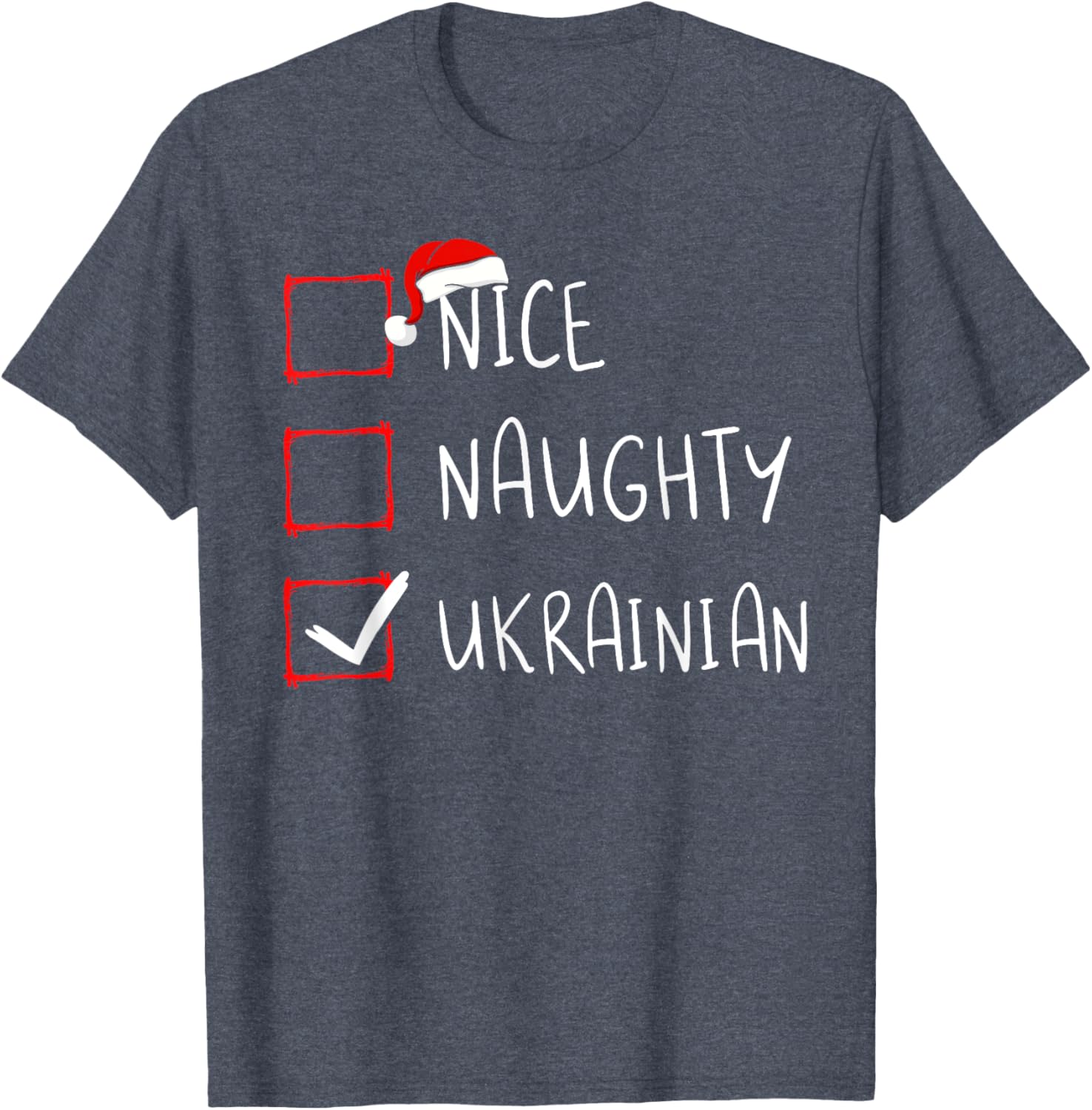 Nice Naughty Ukrainian Christmas Ukraine Heritage Roots T-shirt