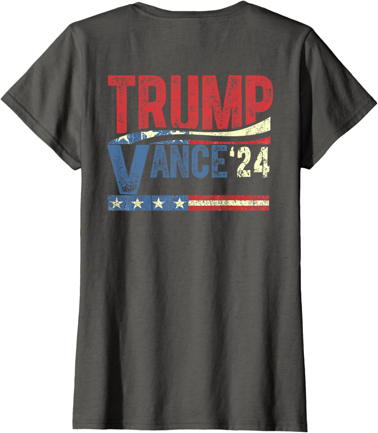 Trump Vance 2024 Retro Stripe Trump Jd Vance On Back T-shirt