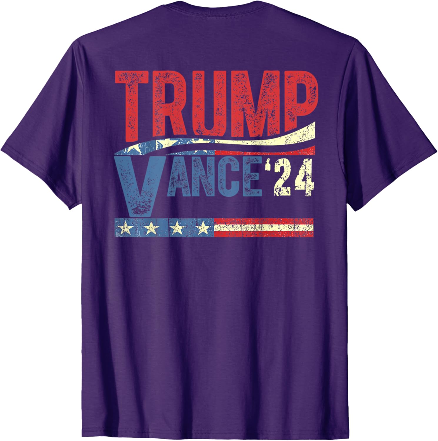 Trump Vance 2024 Retro Stripe Trump Jd Vance On Back T-shirt