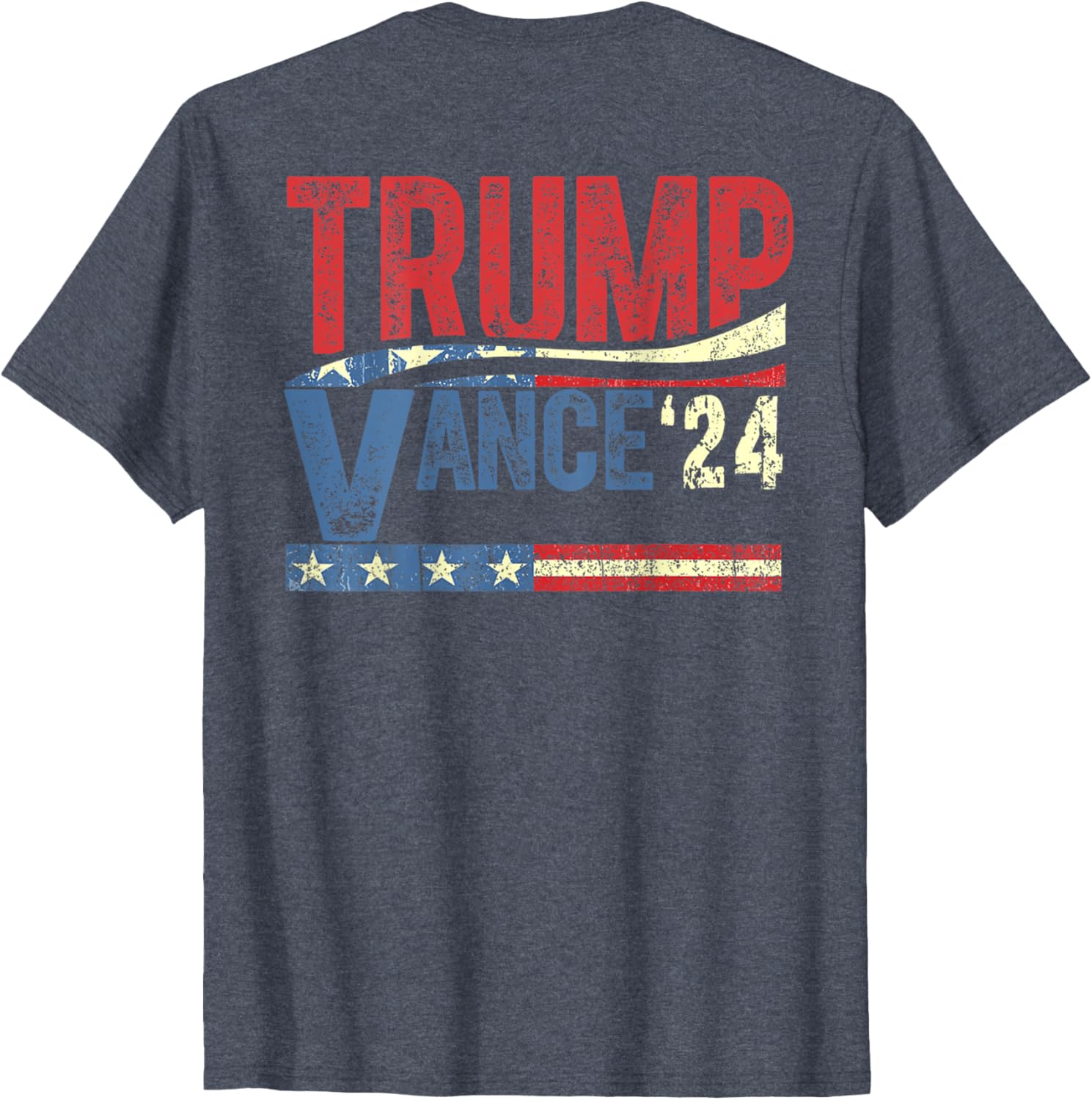 Trump Vance 2024 Retro Stripe Trump Jd Vance On Back T-shirt