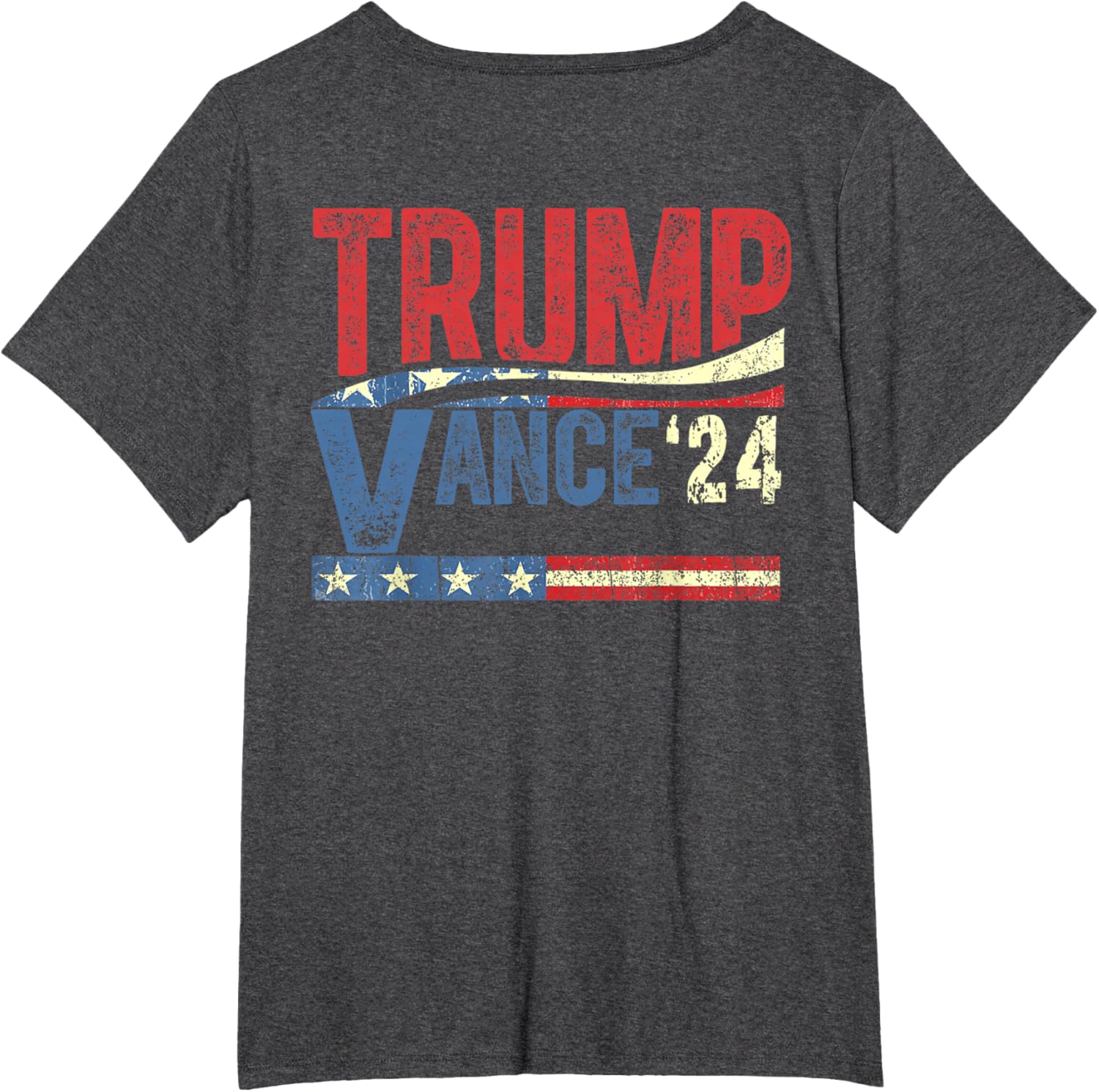 Trump Vance 2024 Retro Stripe Trump Jd Vance On Back T-shirt