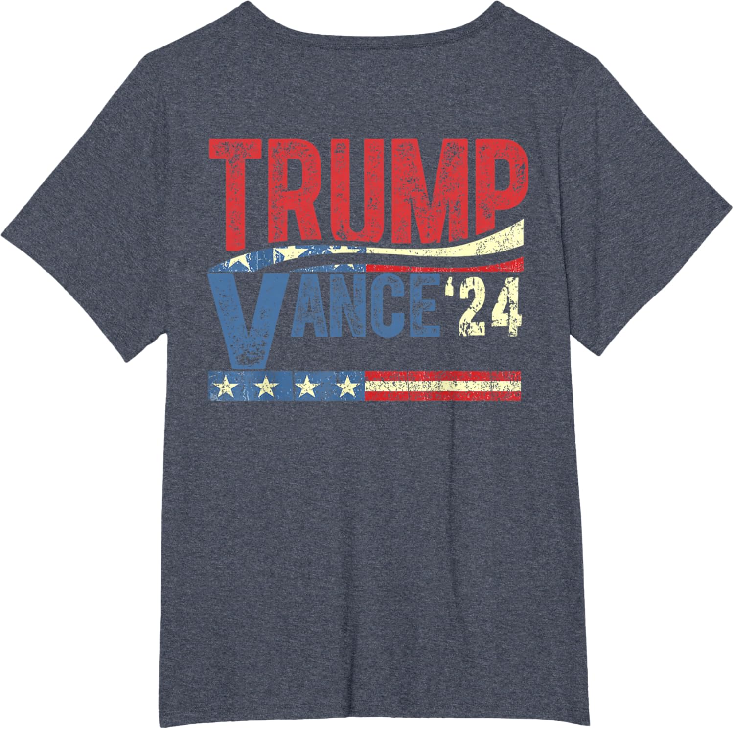 Trump Vance 2024 Retro Stripe Trump Jd Vance On Back T-shirt