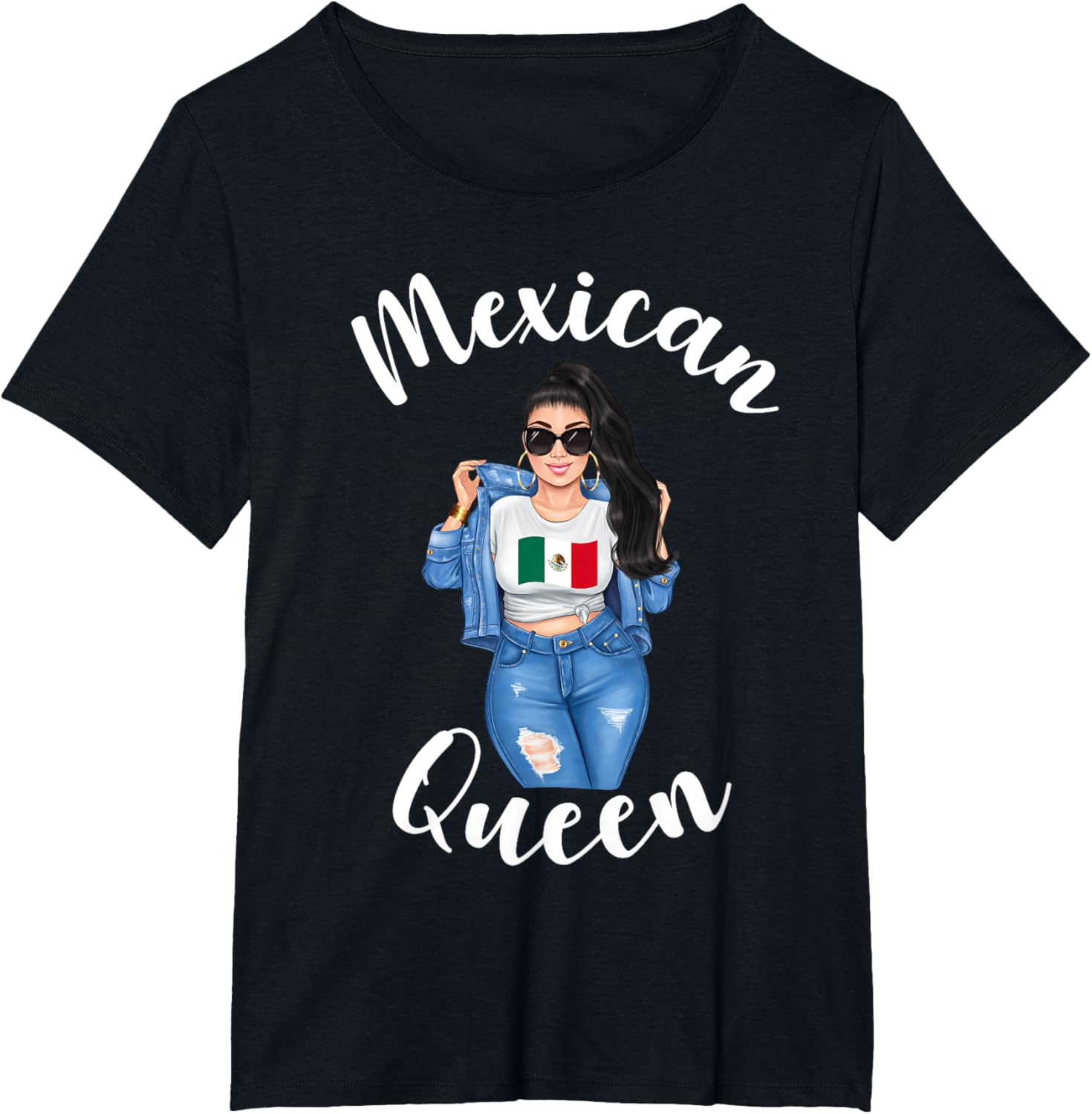 Mexican Queen Girl Woman Proud Mexico Women Patriotic T-shirt