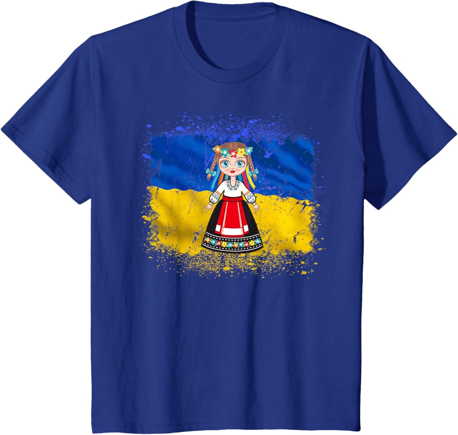 Girl In Ukrainian National Dress Ukraine Flag T-shirt