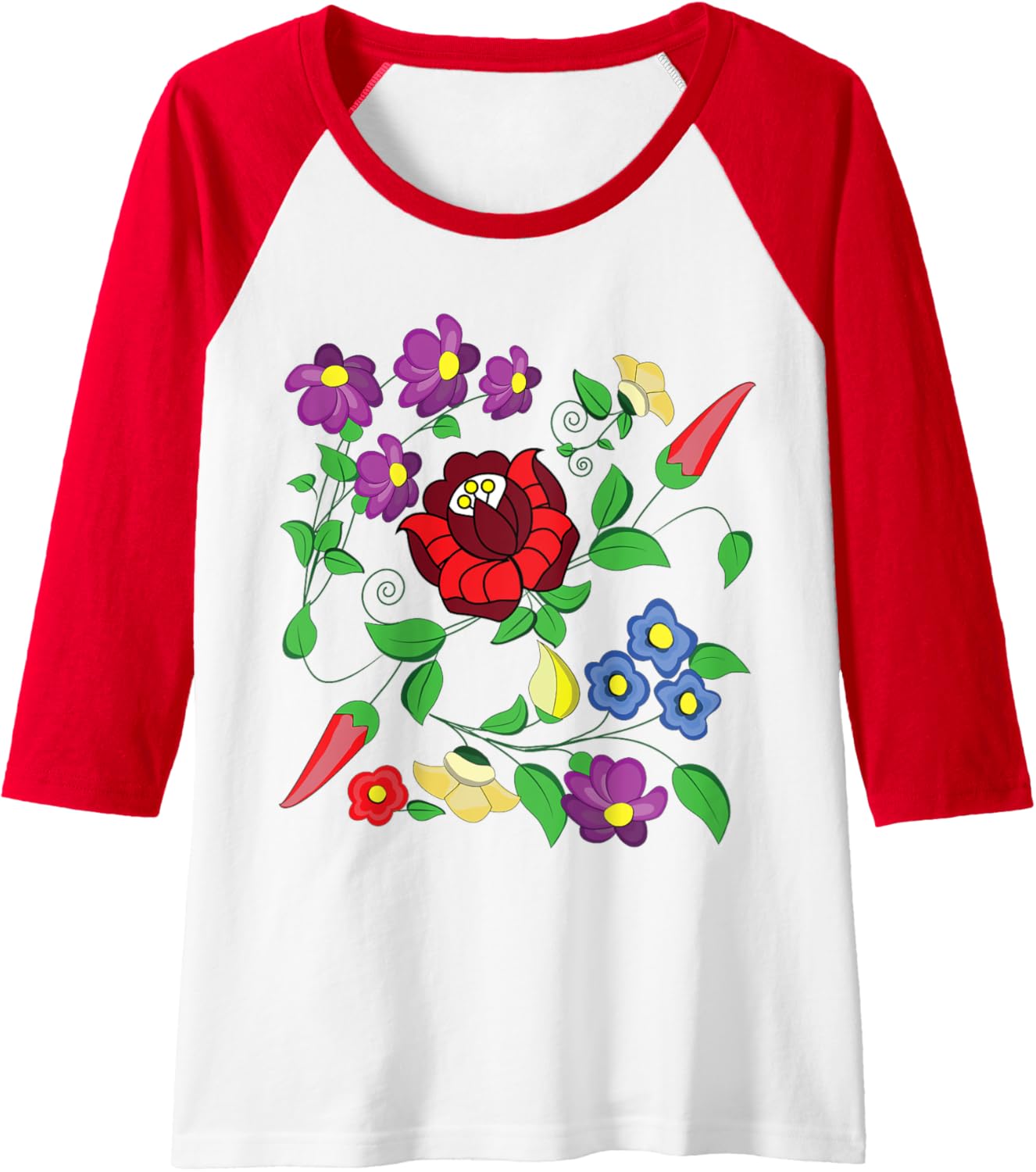 Vector Desing From Kalocsa Printed Magyar Raglan Baseball Tee