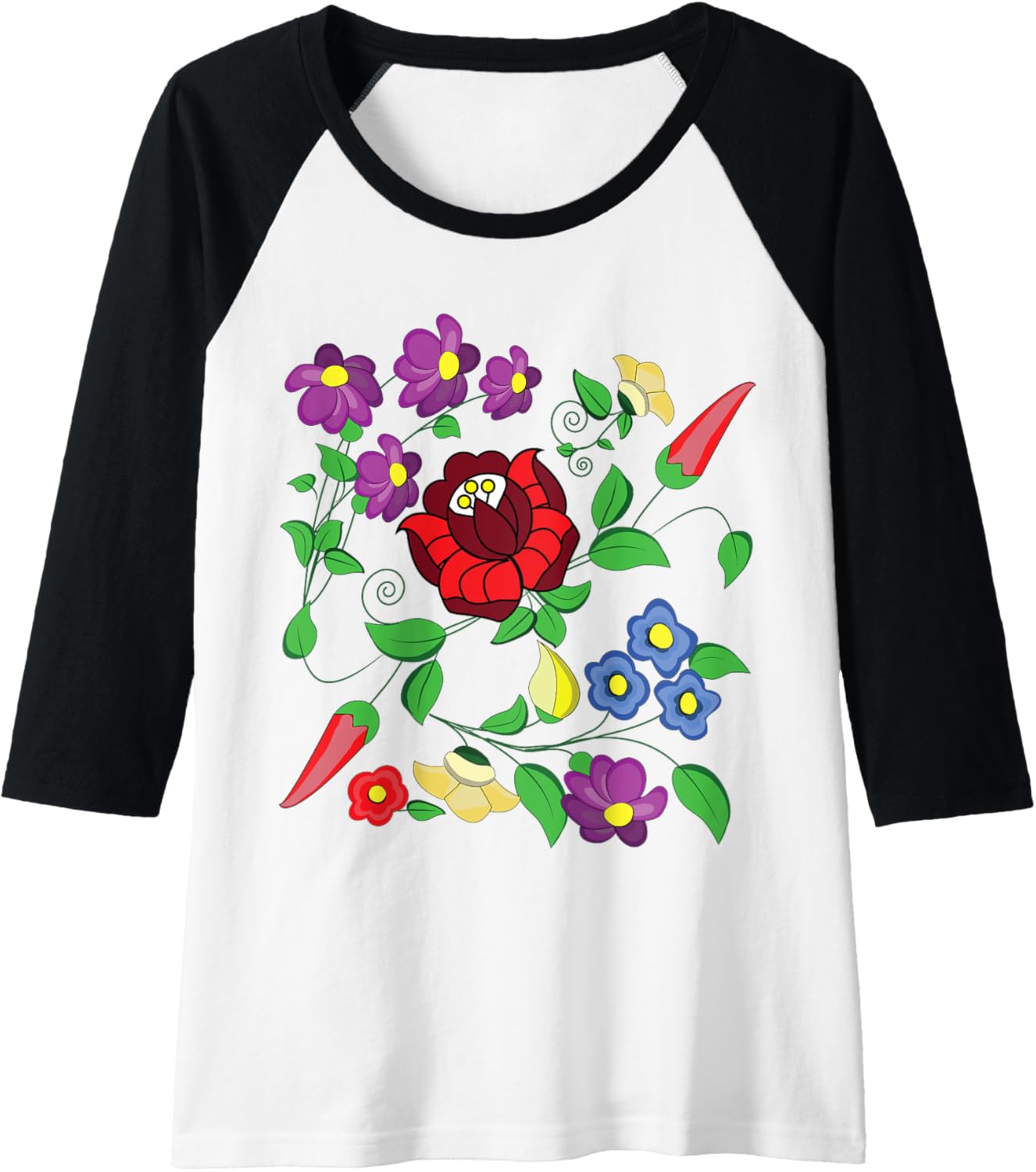 Vector Desing From Kalocsa Printed Magyar Raglan Baseball Tee