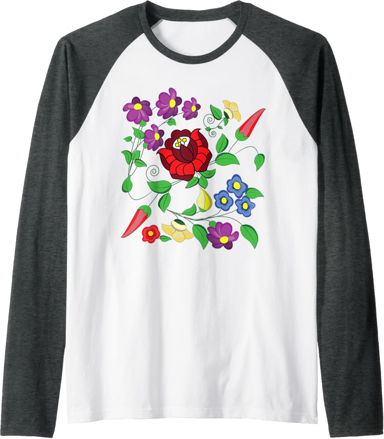 Vector Desing From Kalocsa Printed Magyar Raglan Baseball Tee