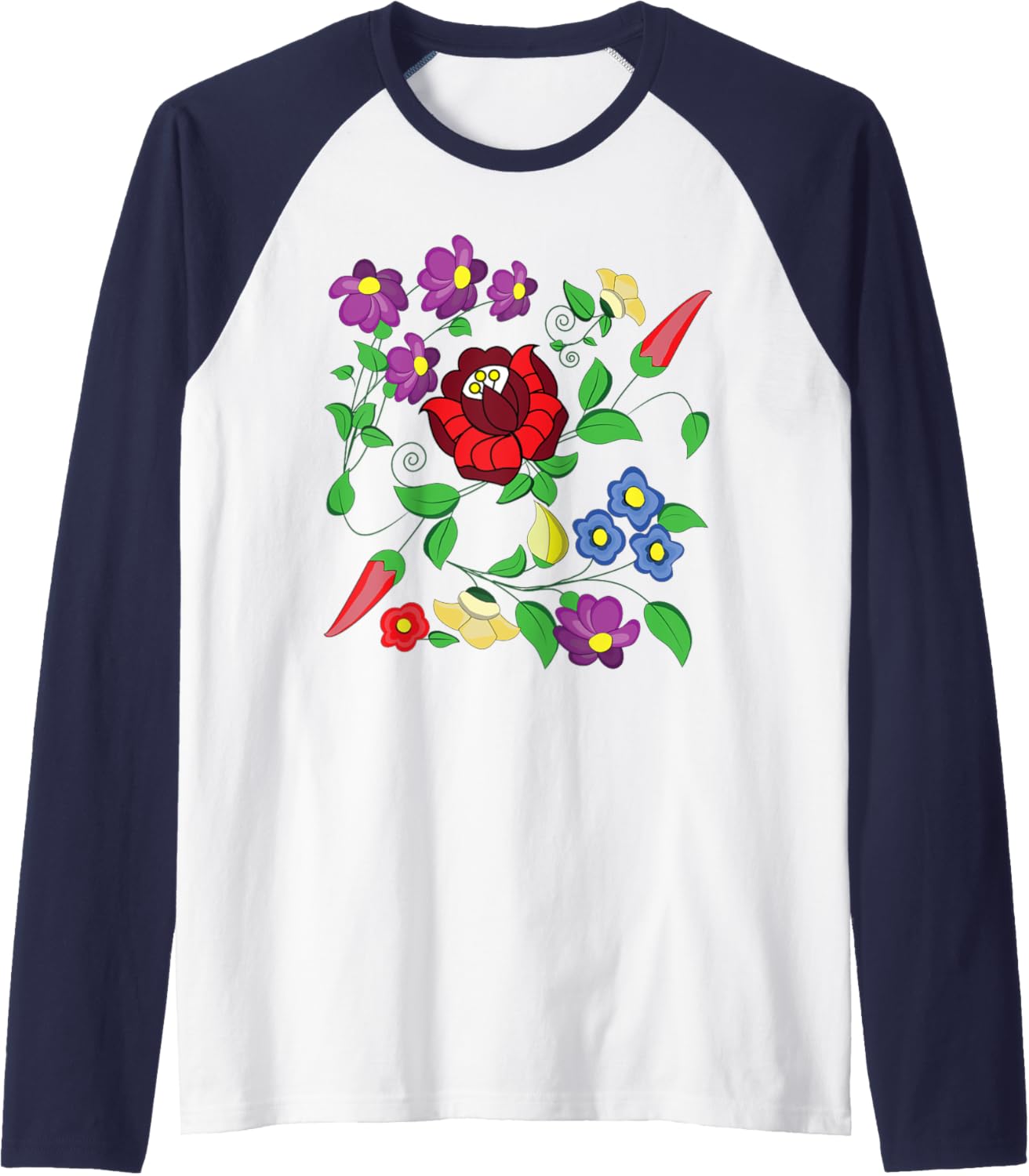 Vector Desing From Kalocsa Printed Magyar Raglan Baseball Tee