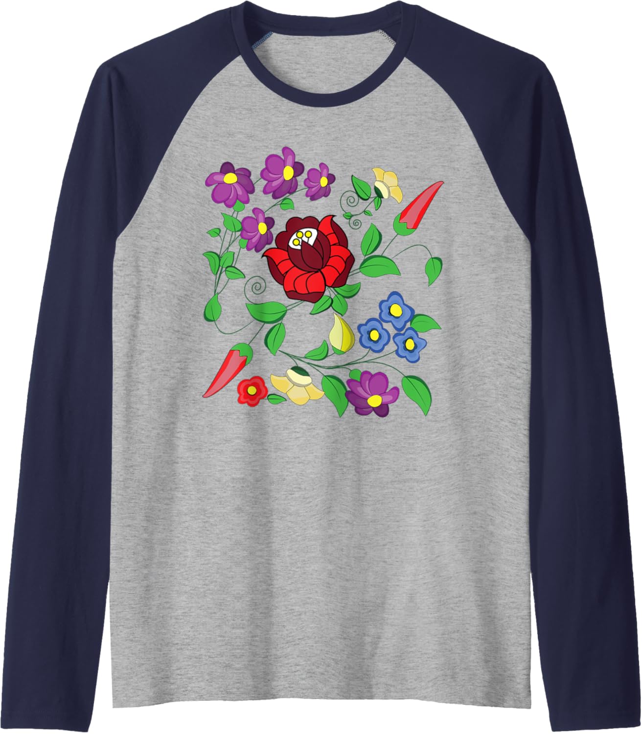 Vector Desing From Kalocsa Printed Magyar Raglan Baseball Tee