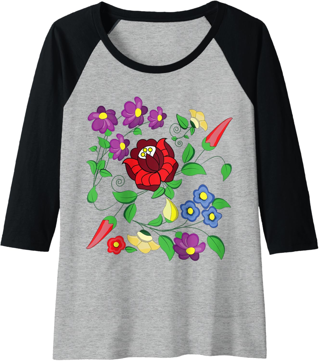 Vector Desing From Kalocsa Printed Magyar Raglan Baseball Tee