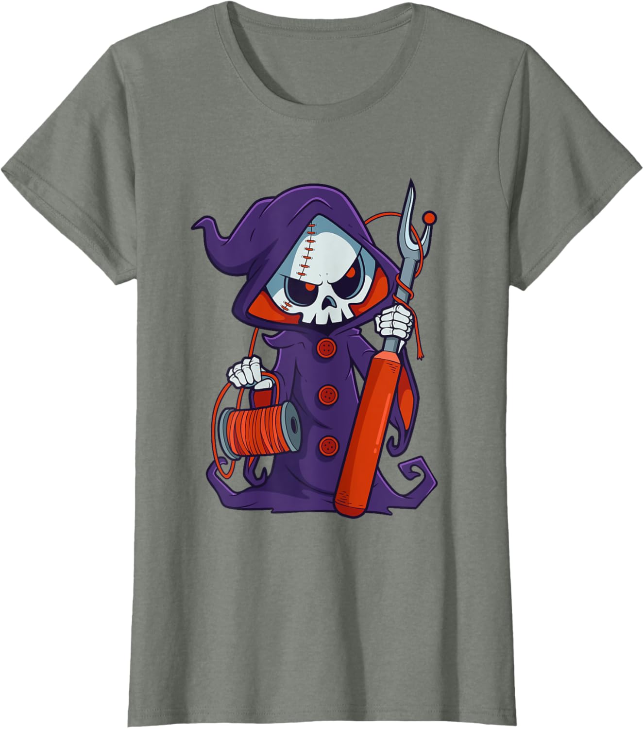 Funny Quilting Sewing Grim Reaper Seam Ripper Crafting T-shirt