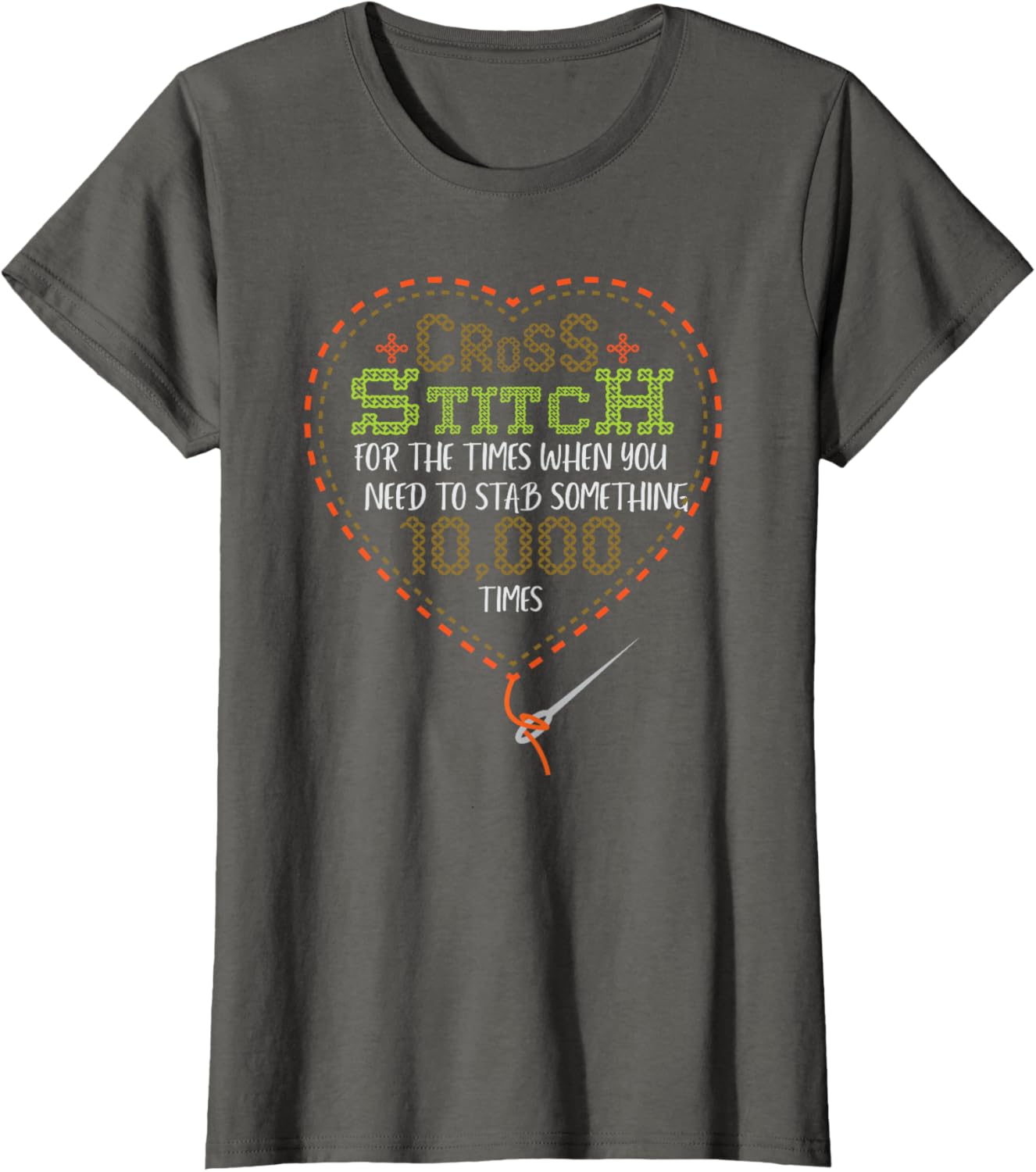 Cross Stitch When Your Need To Stab Funny Needlepoint Quotes Women's Small Classic Fit Black T-shirt
