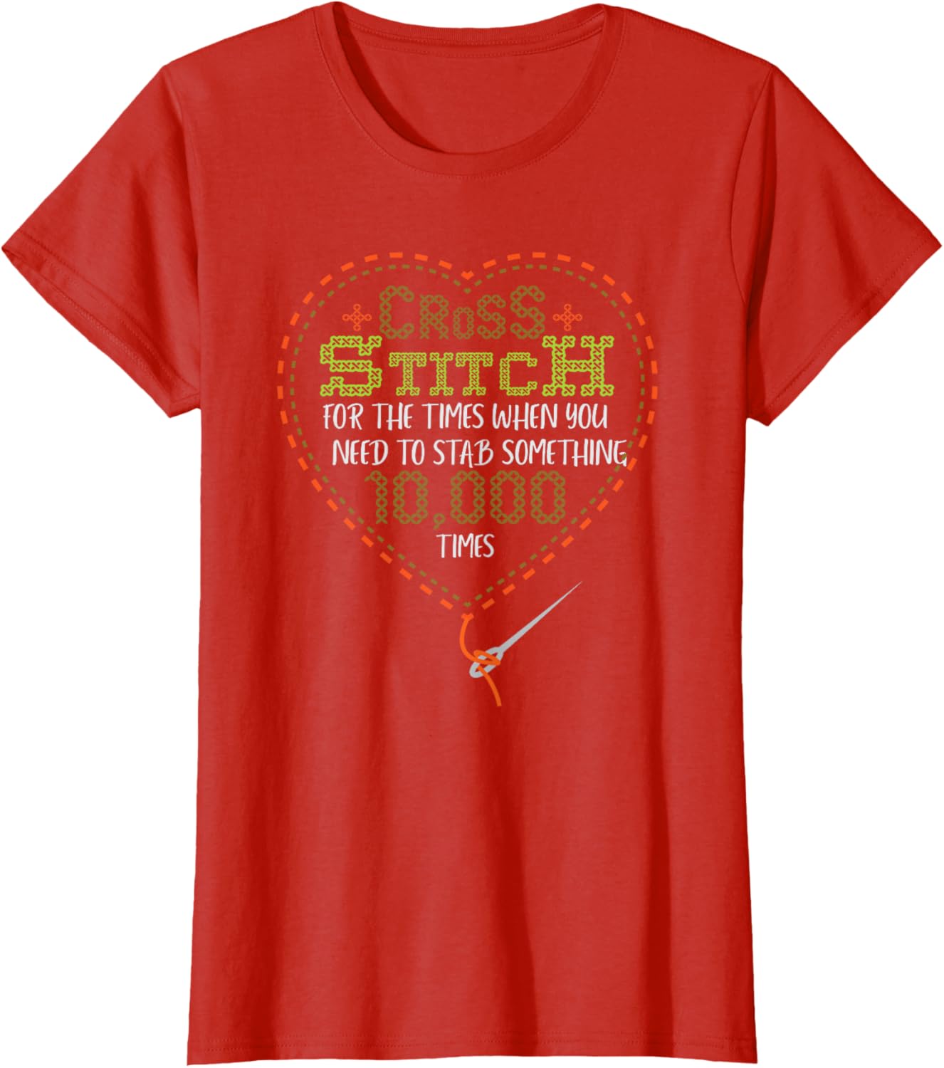 Cross Stitch When Your Need To Stab Funny Needlepoint Quotes Women's Small Classic Fit Black T-shirt